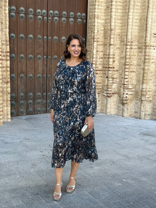 Vestido Bruma Estampado Azul
