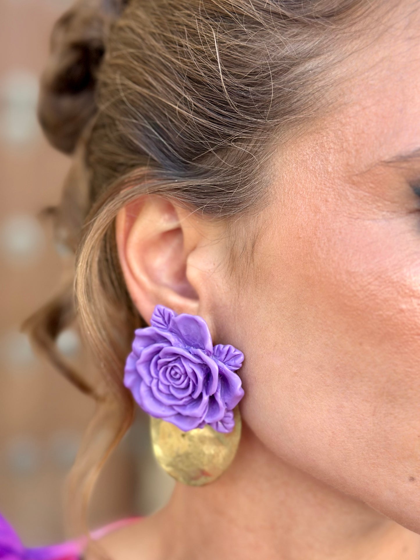 Pendientes Clavel Malva