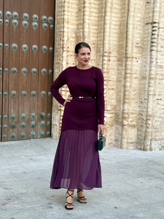 Vestido Celina Burdeos