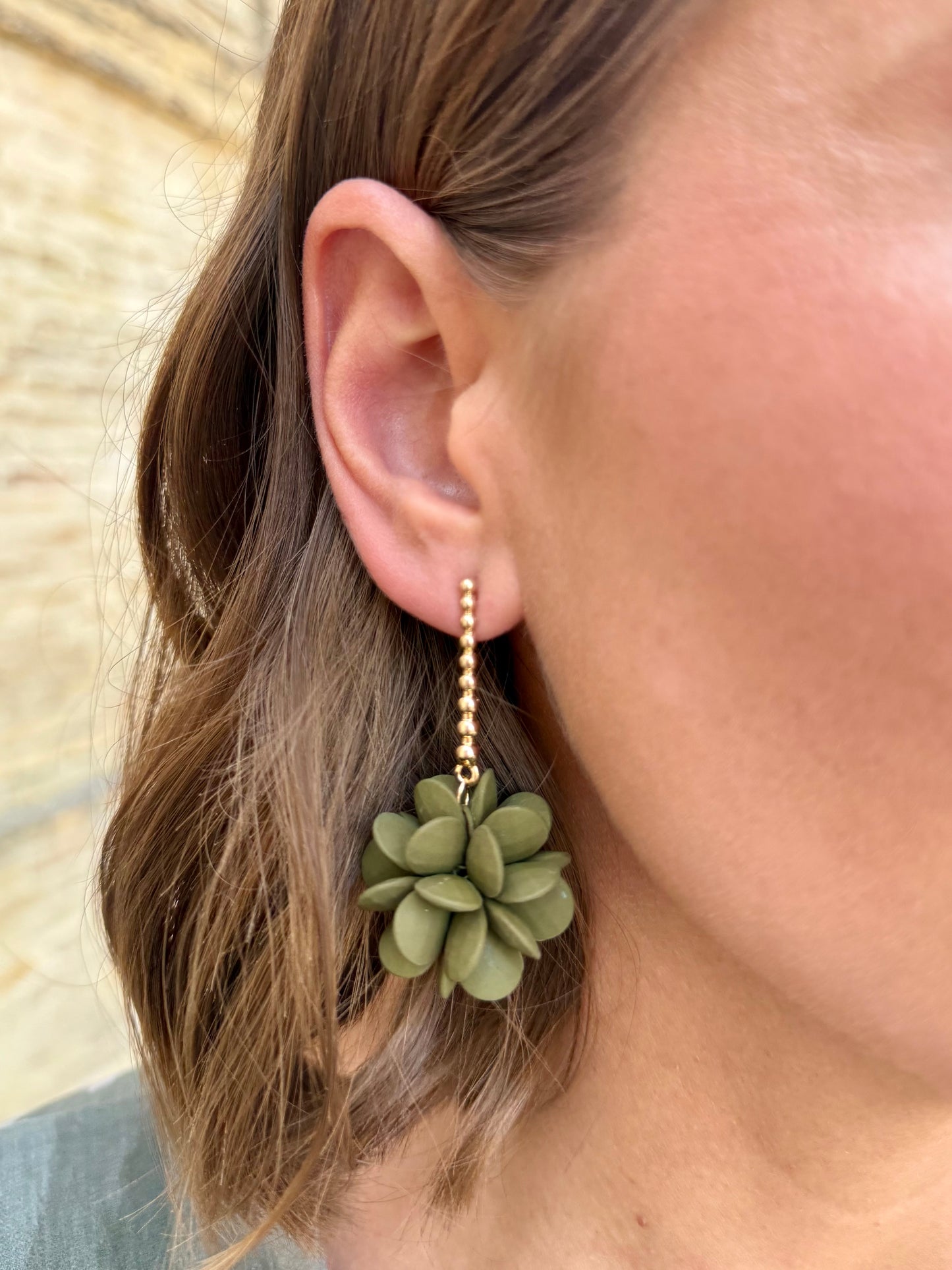 Pendientes Flores Verde