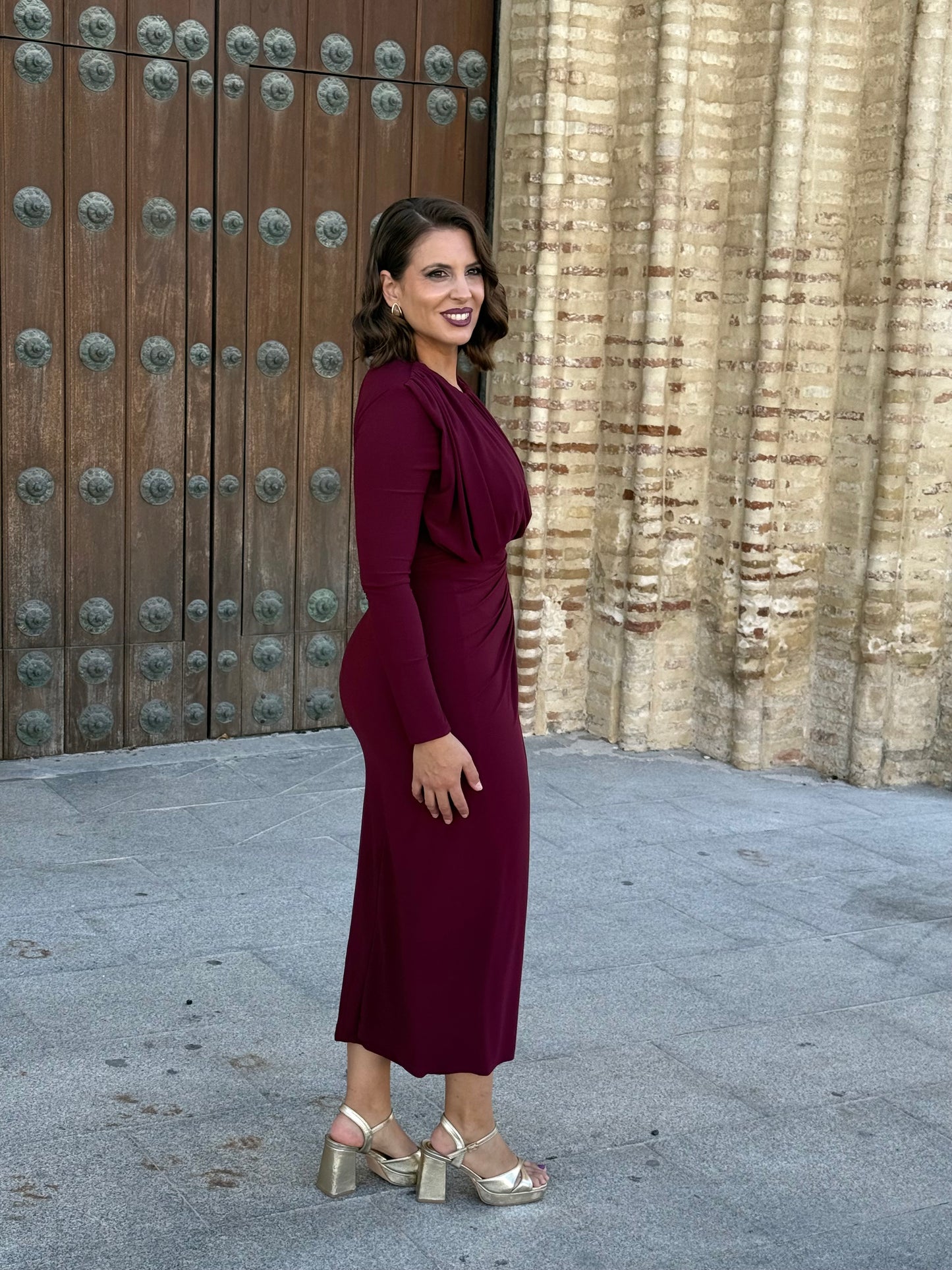 Vestido Murano Burdeos