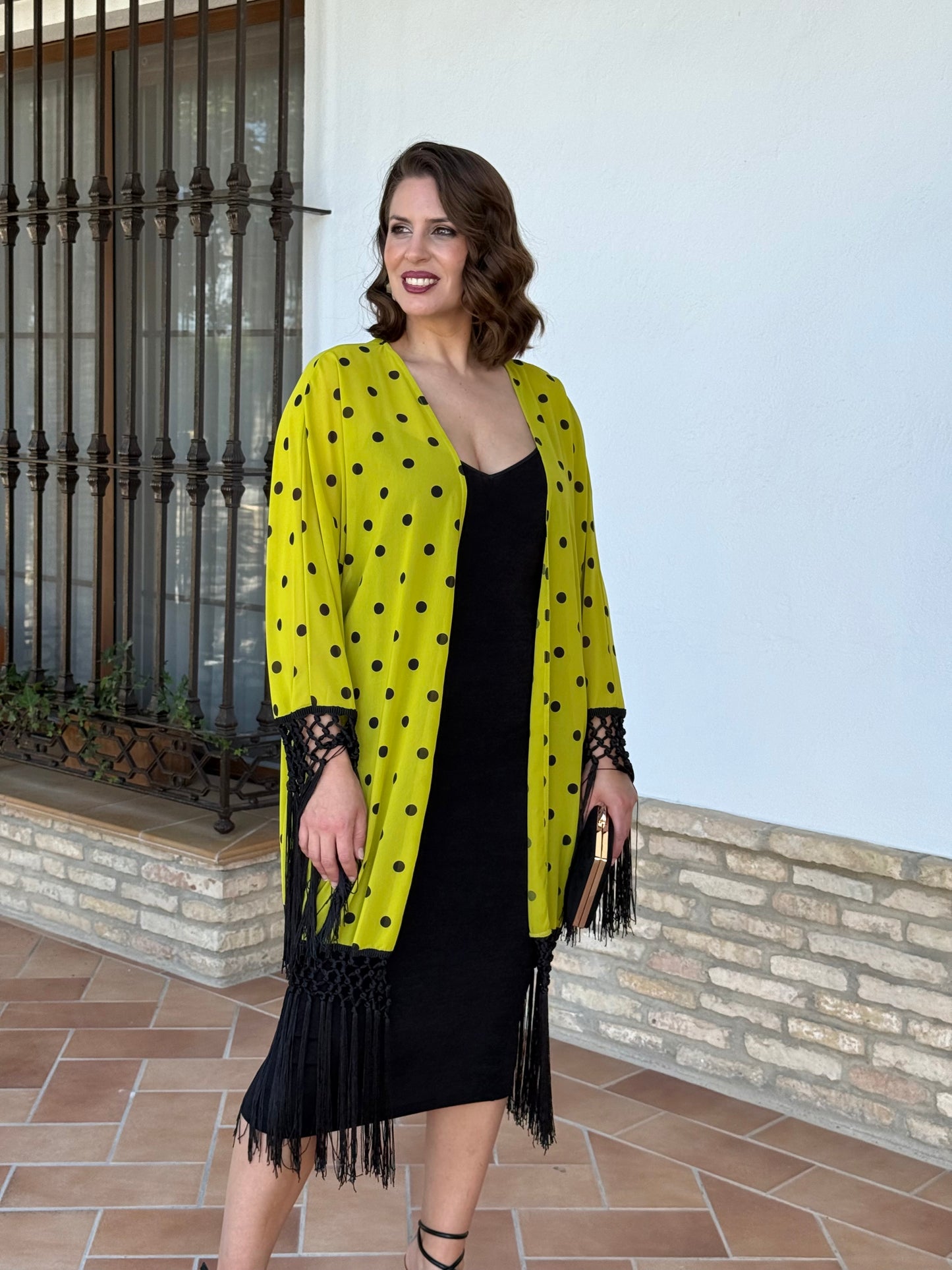 Kimono Lunares Verde Lima