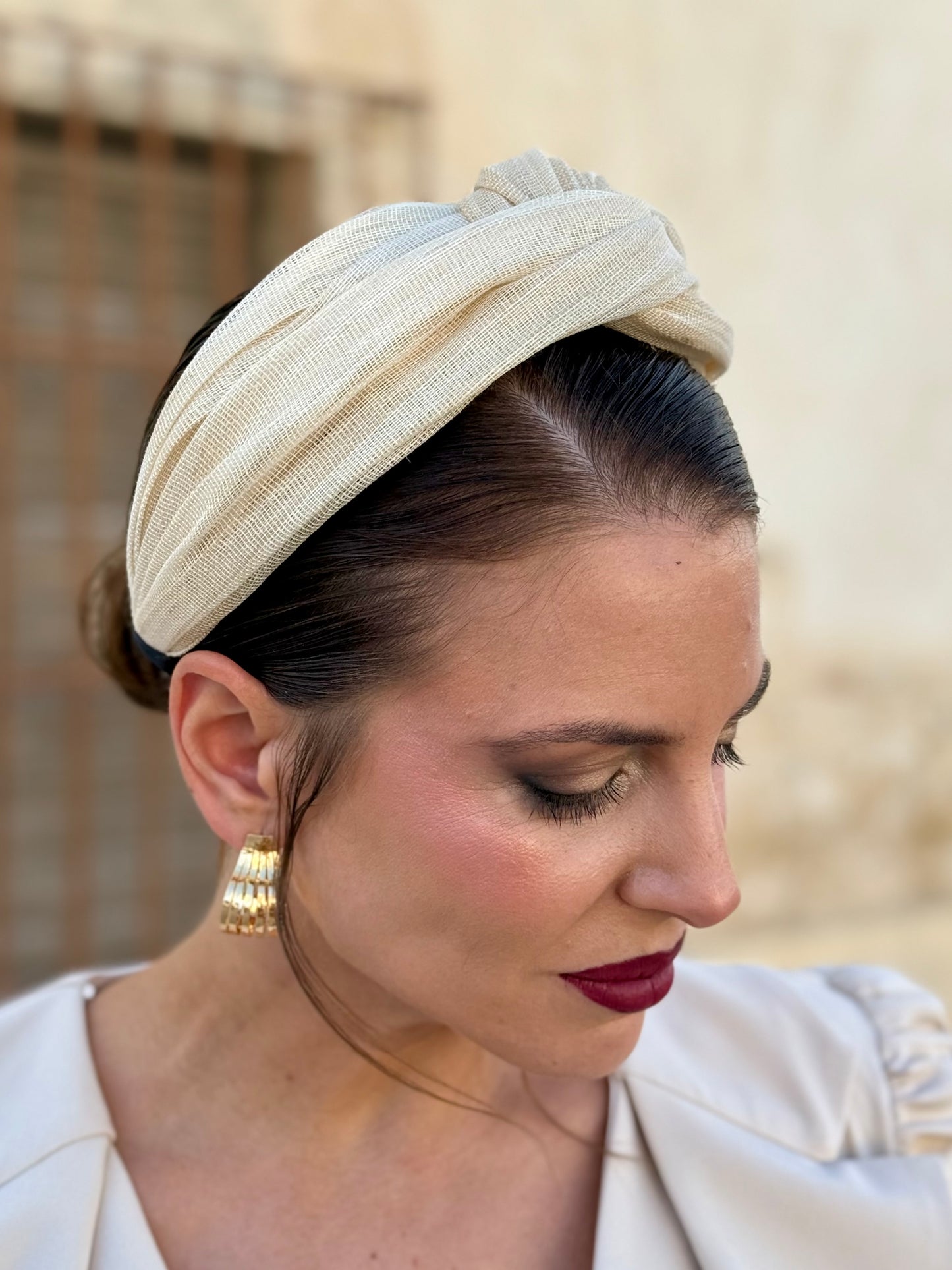 Diadema Trenzada Ébano Beige