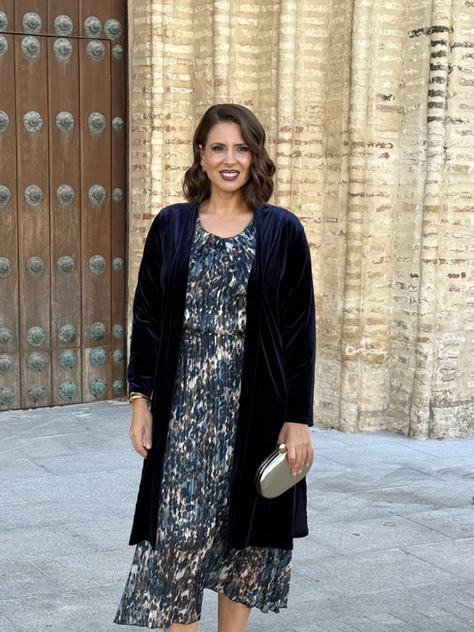 Kimono de Terciopelo Azul Marino