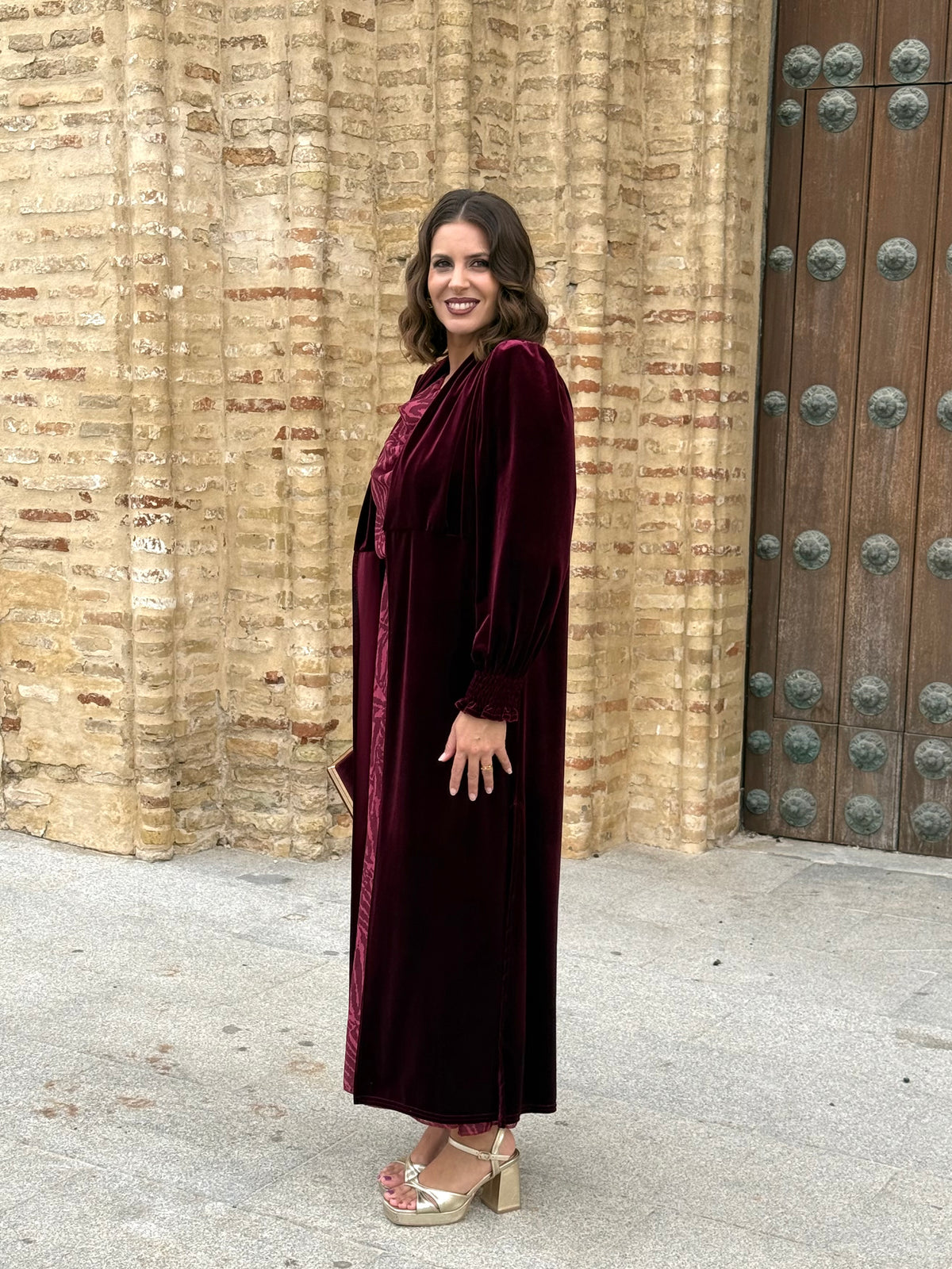 Kimono Karina Terciopelo Burdeos