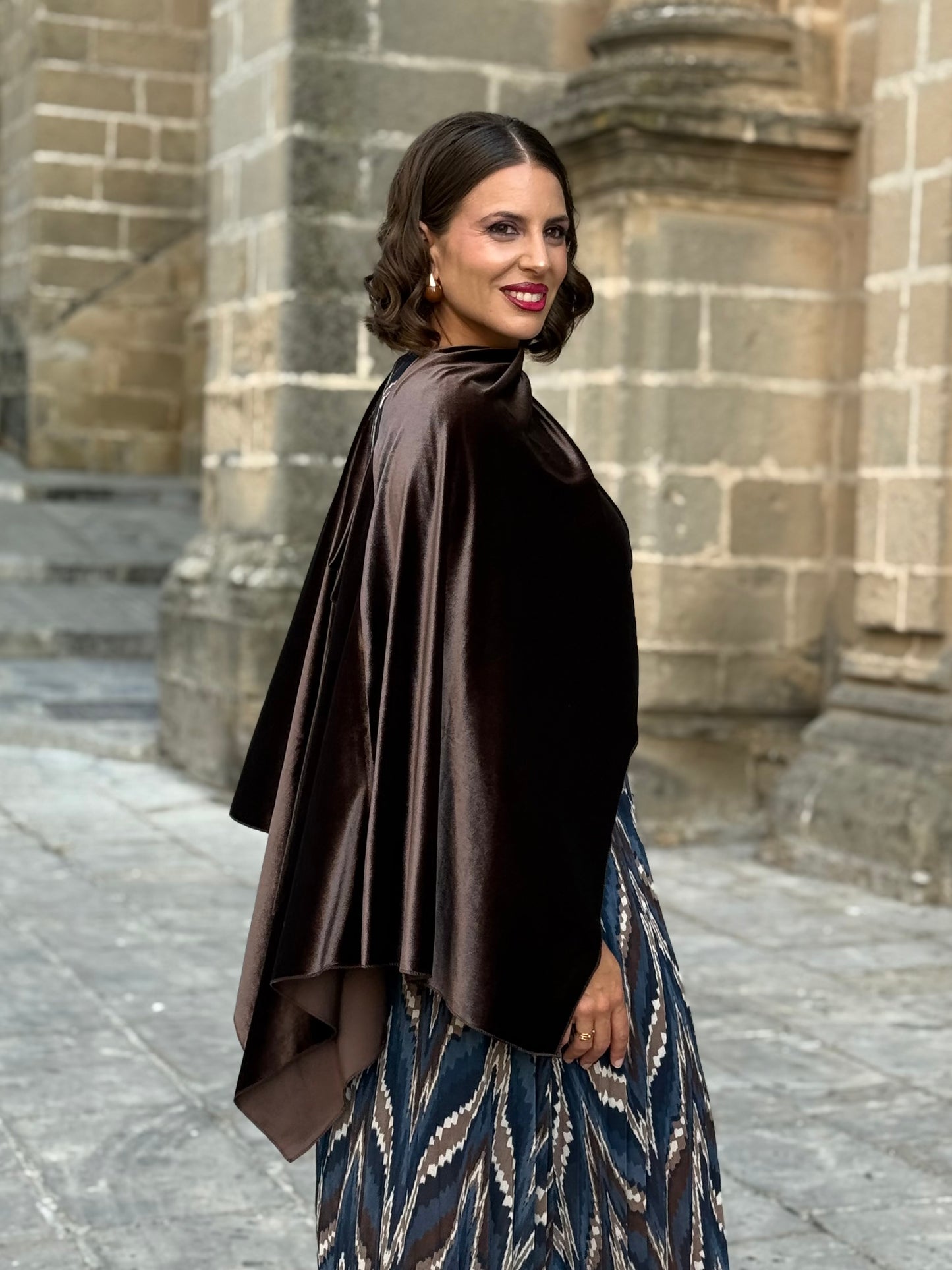 Capa de terciopelo Marrón