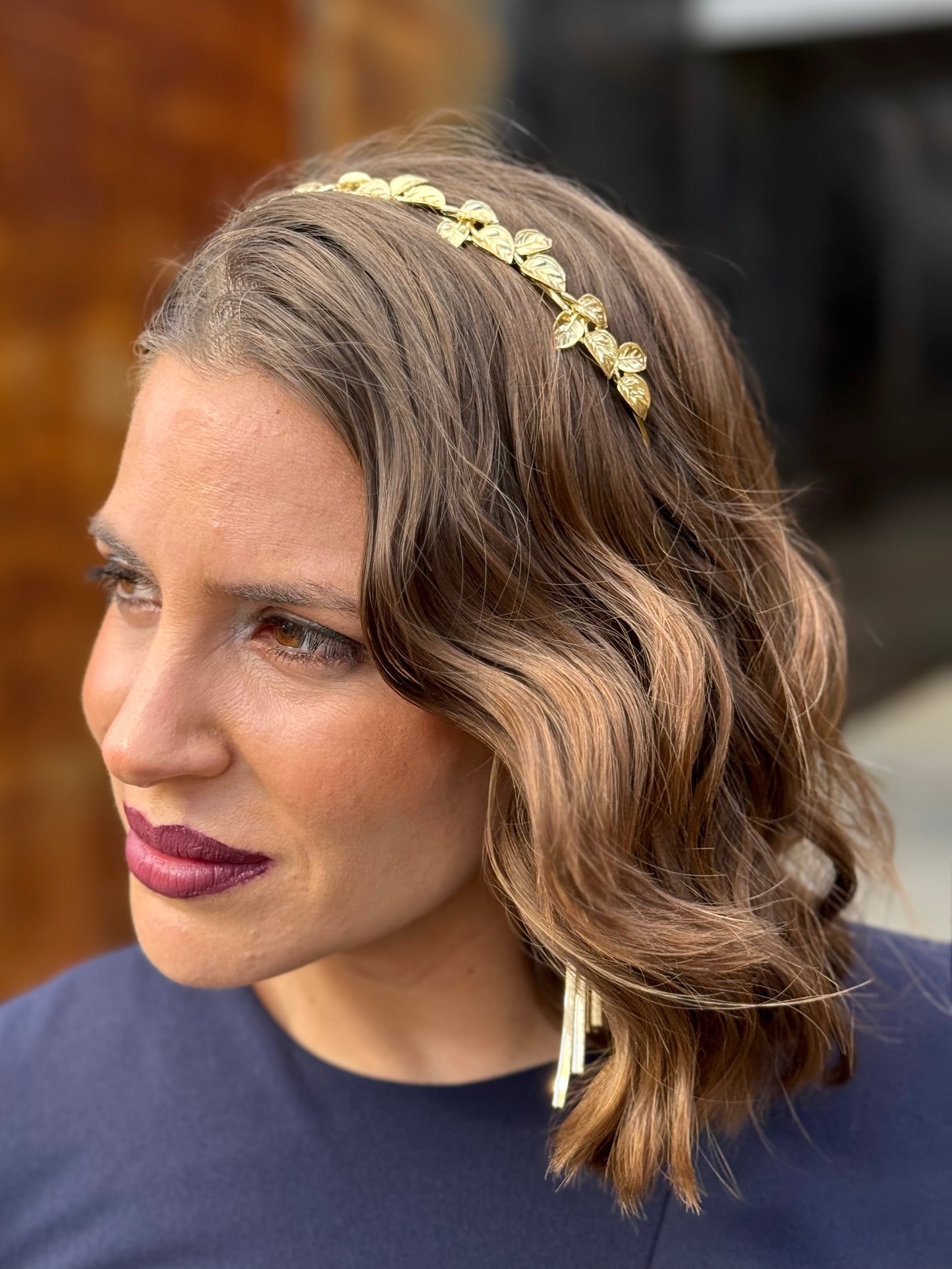 Diadema metálica Jimena Dorada