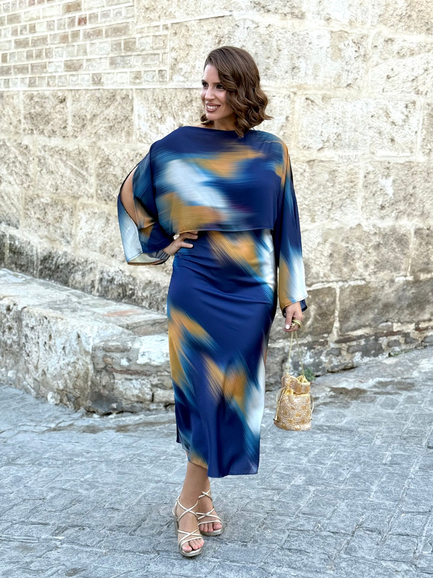 Vestido Acuarela Azul
