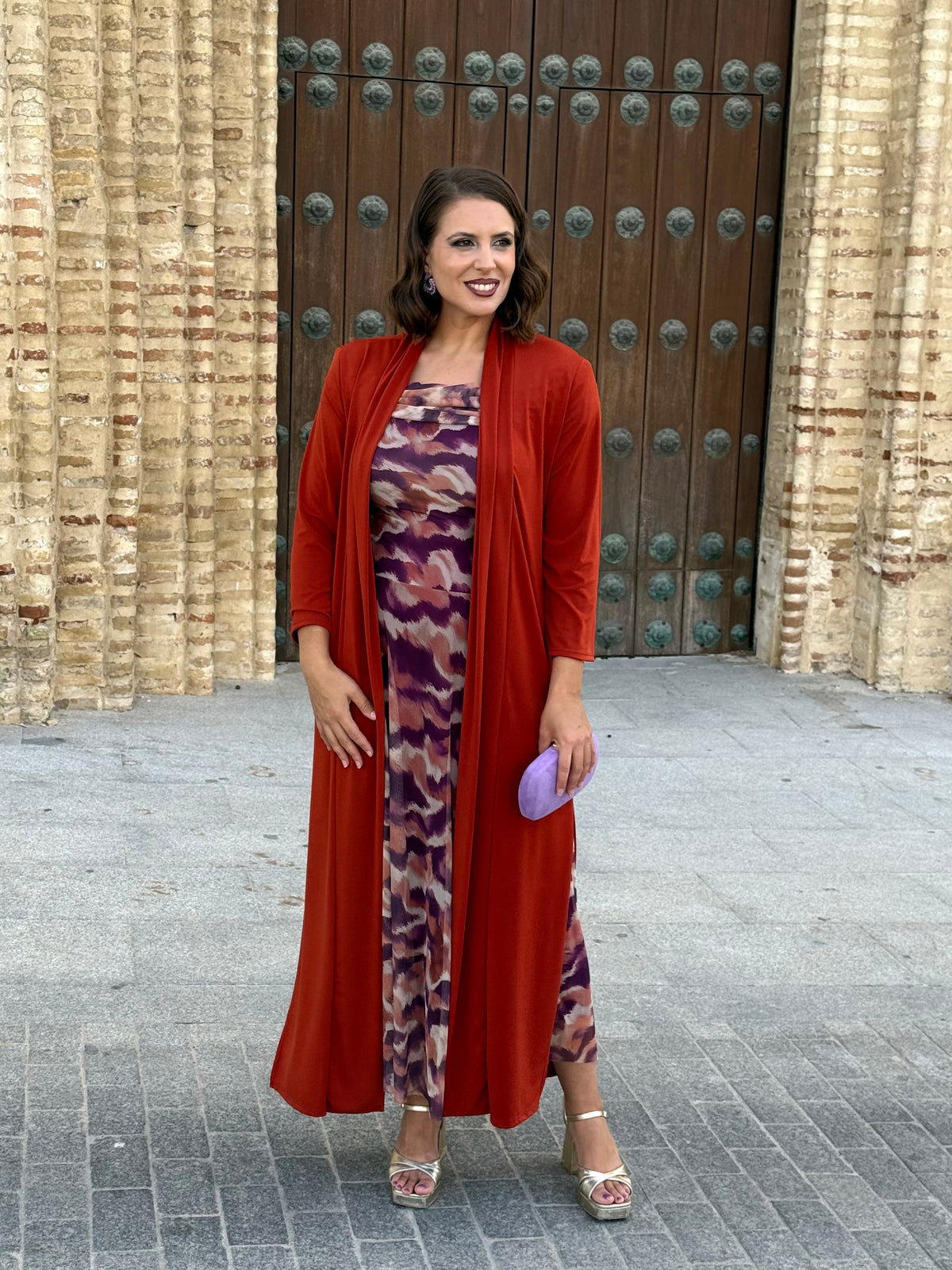 Kimono Punto de Seda Teja