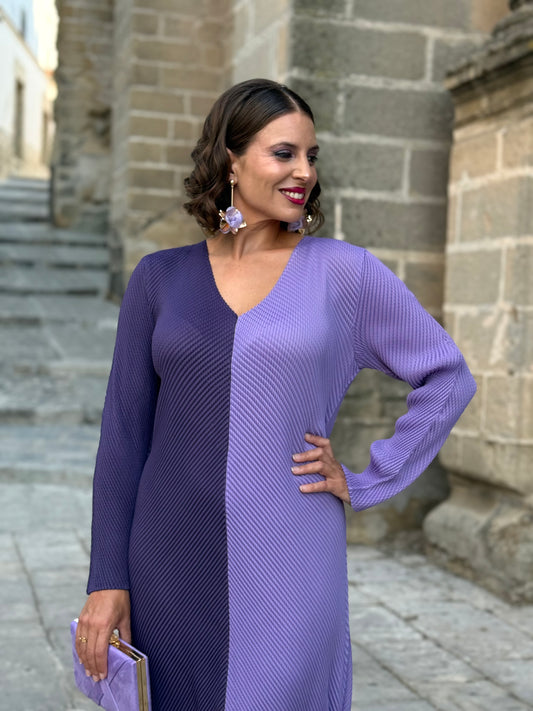 Vestido Bicolor Malva/Morado