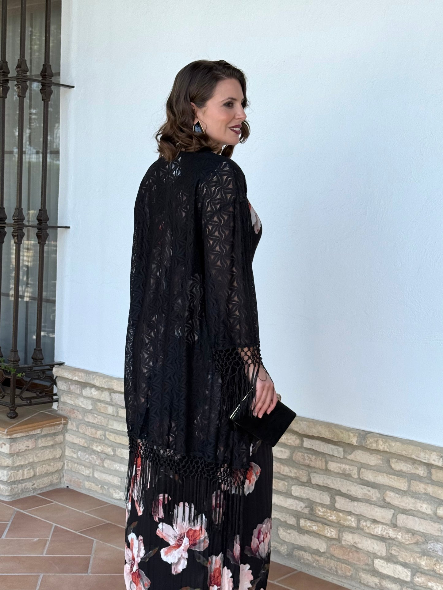 Kimono Chal de Encaje Negro