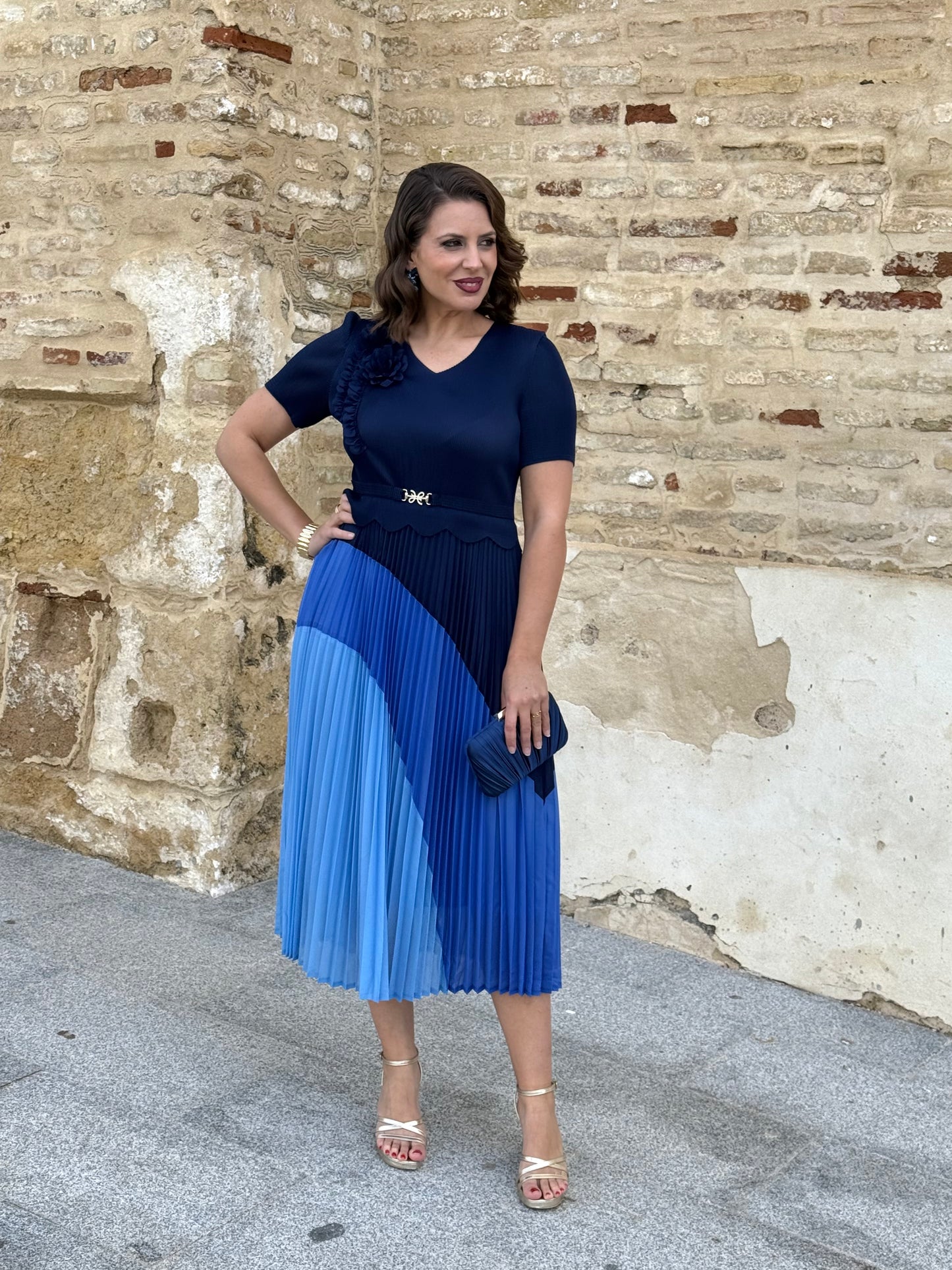 Vestido Elisa Estampado Azul