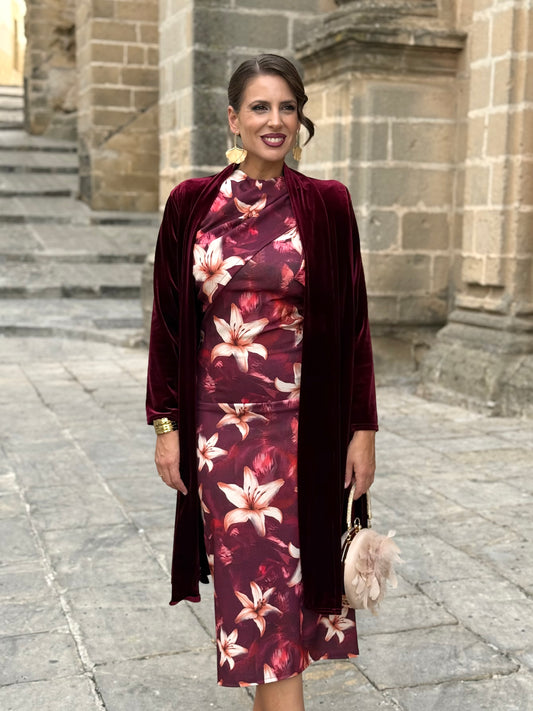 Kimono de Terciopelo Burdeos