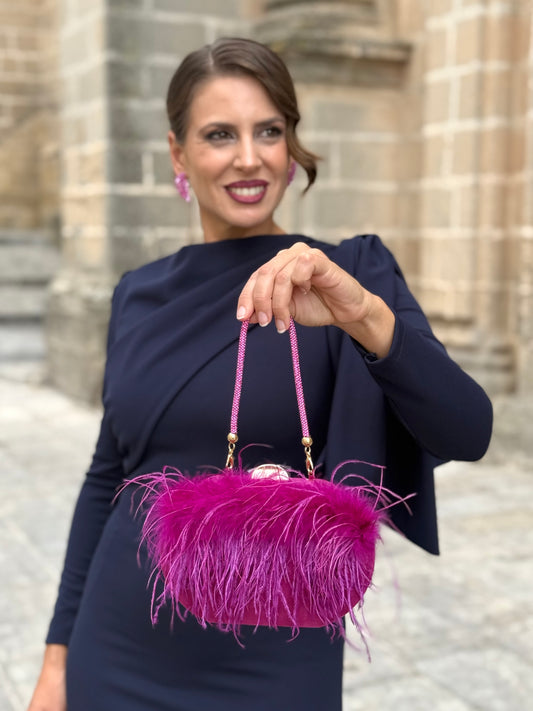 Bolso Plumas Buganvilla
