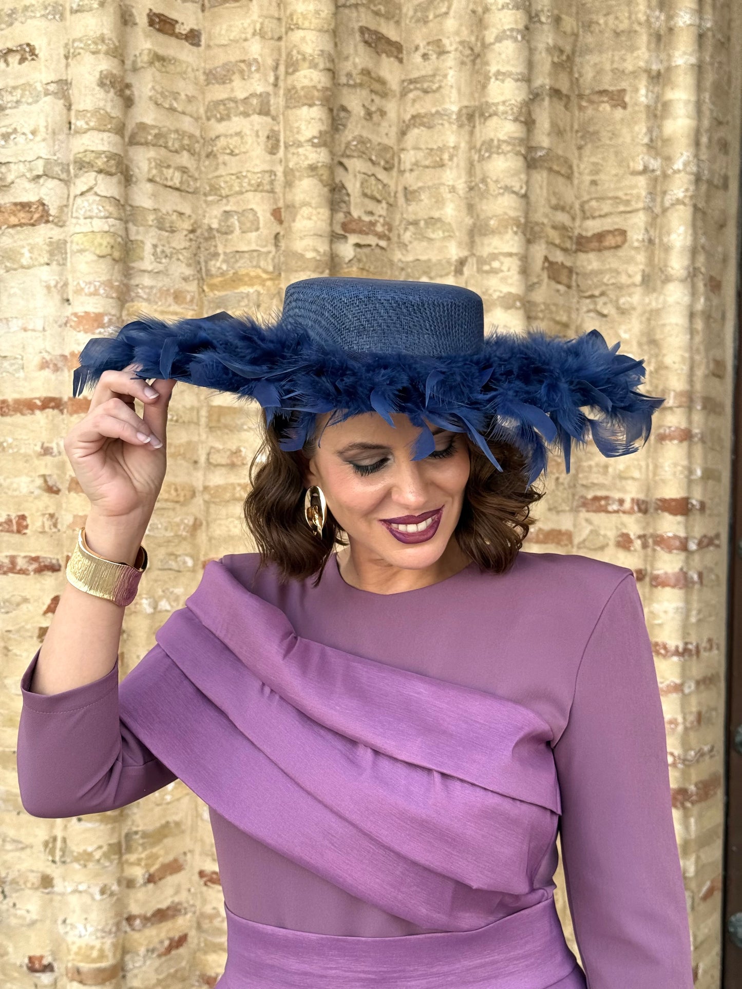 Pamela Pasión Plumas Azul Marino