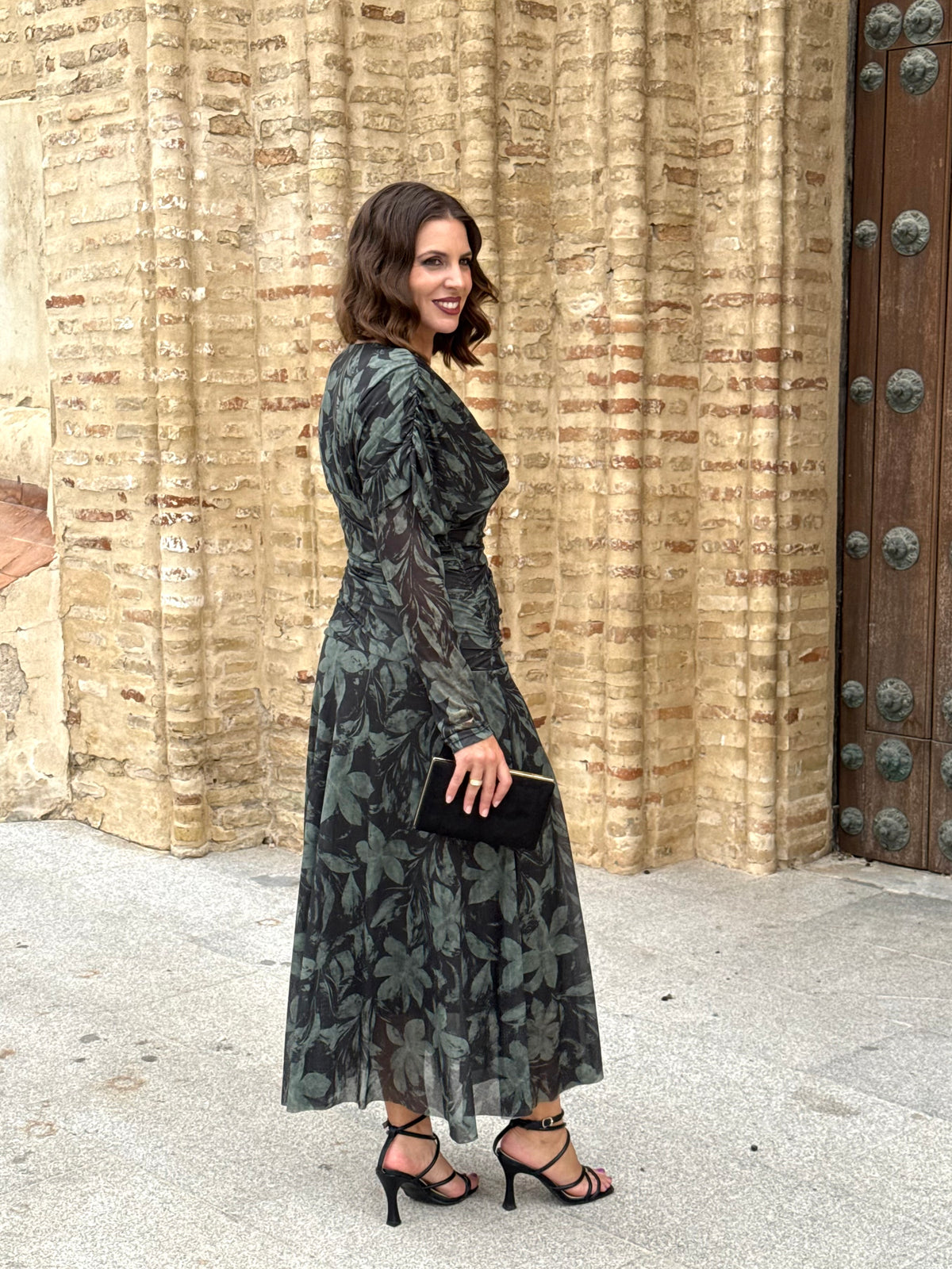 Vestido Graciela Estampado Floral Verde