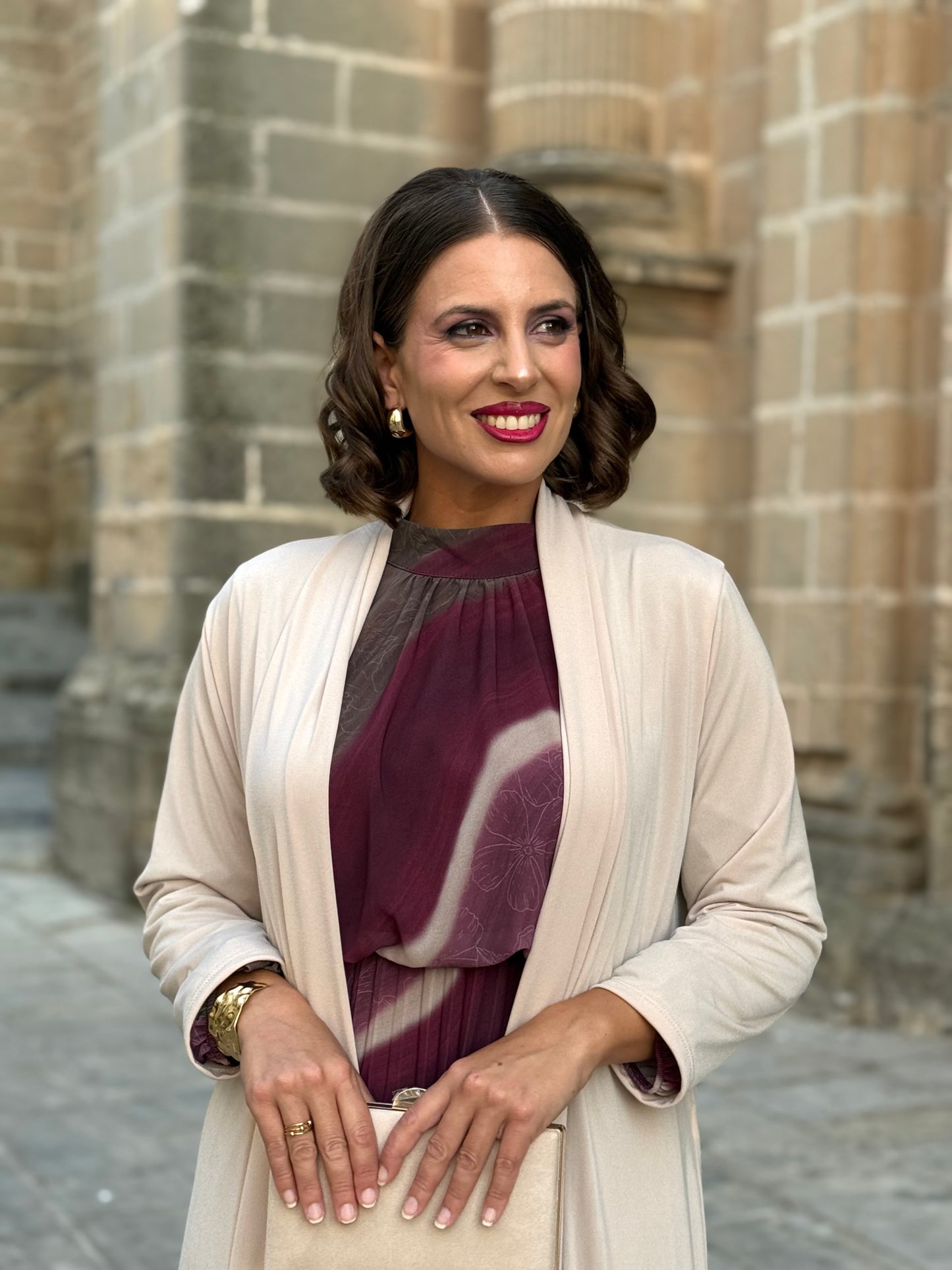 Kimono Punto de Seda Beige