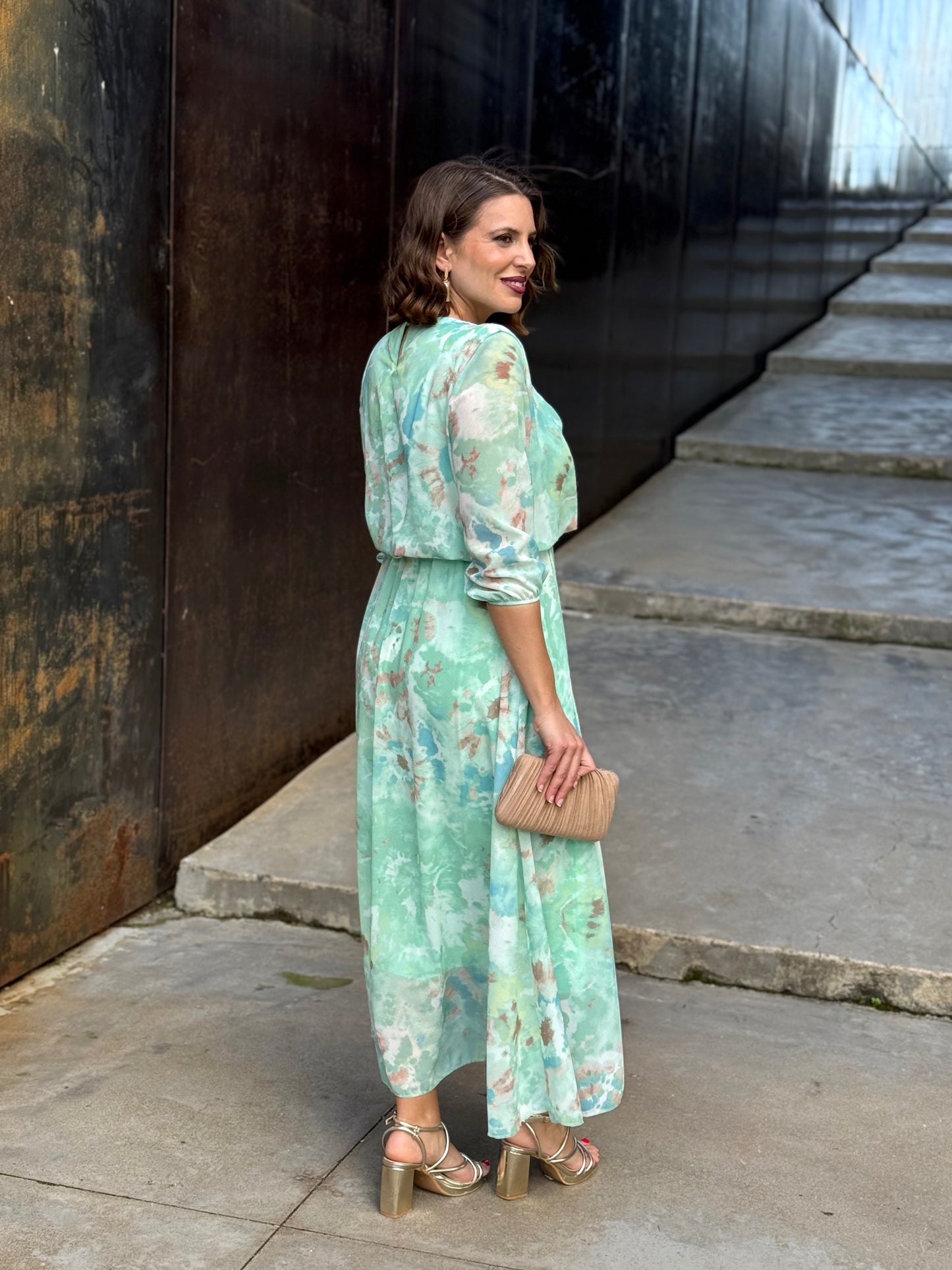 Vestido Mónica Floral Menta