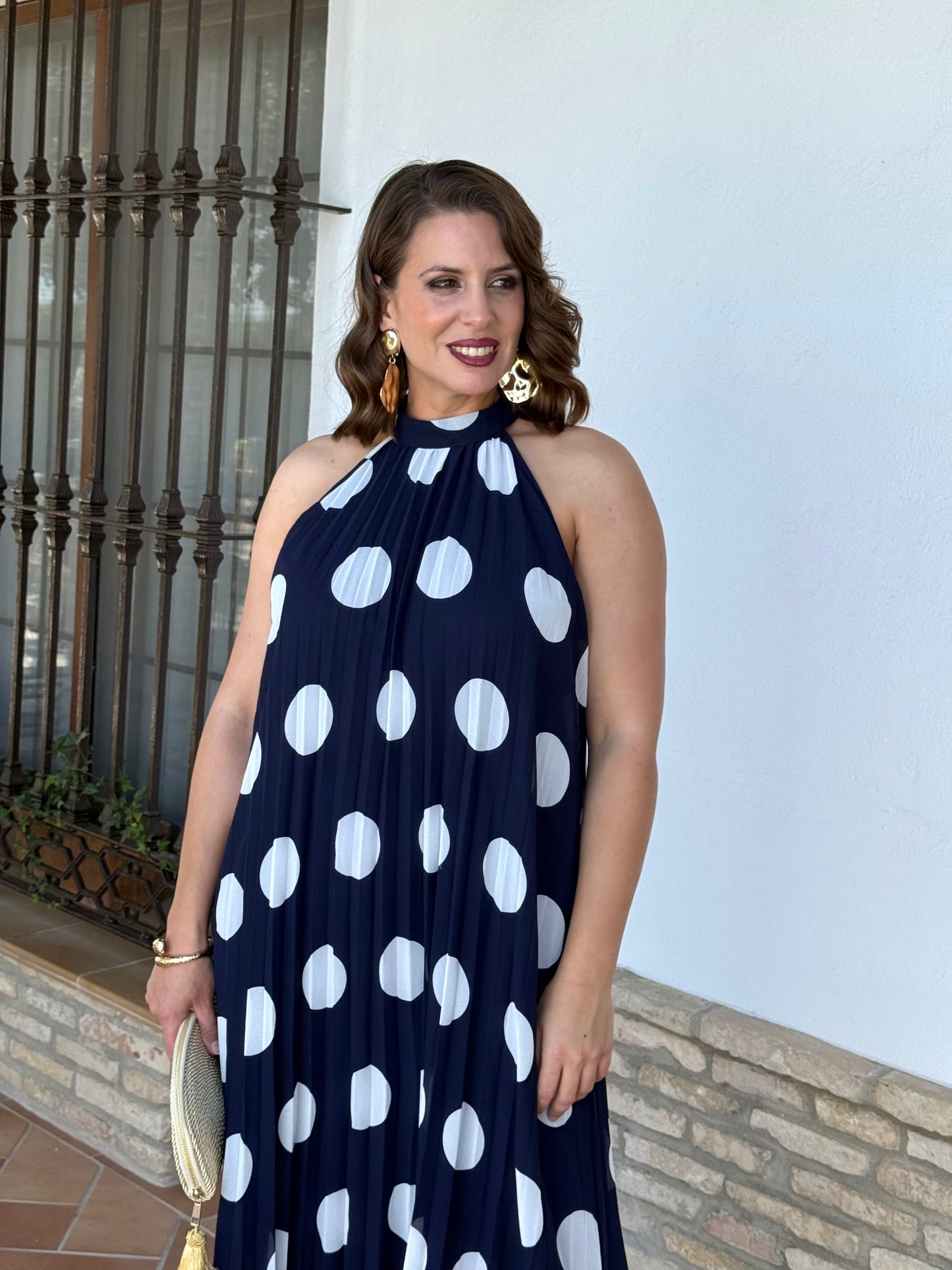 Vestido Grecia Lunar Marino