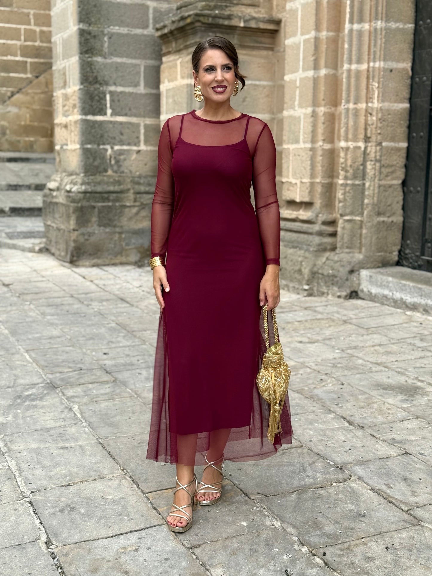 Vestido Aura Burdeos