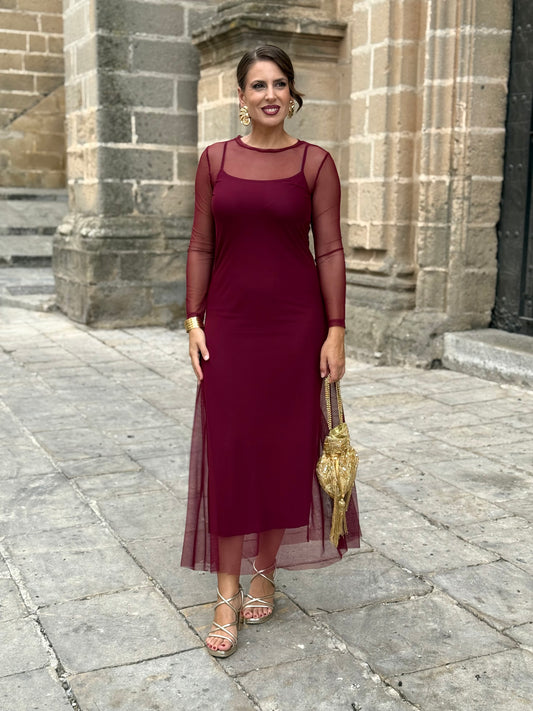 Vestido Aura Burdeos