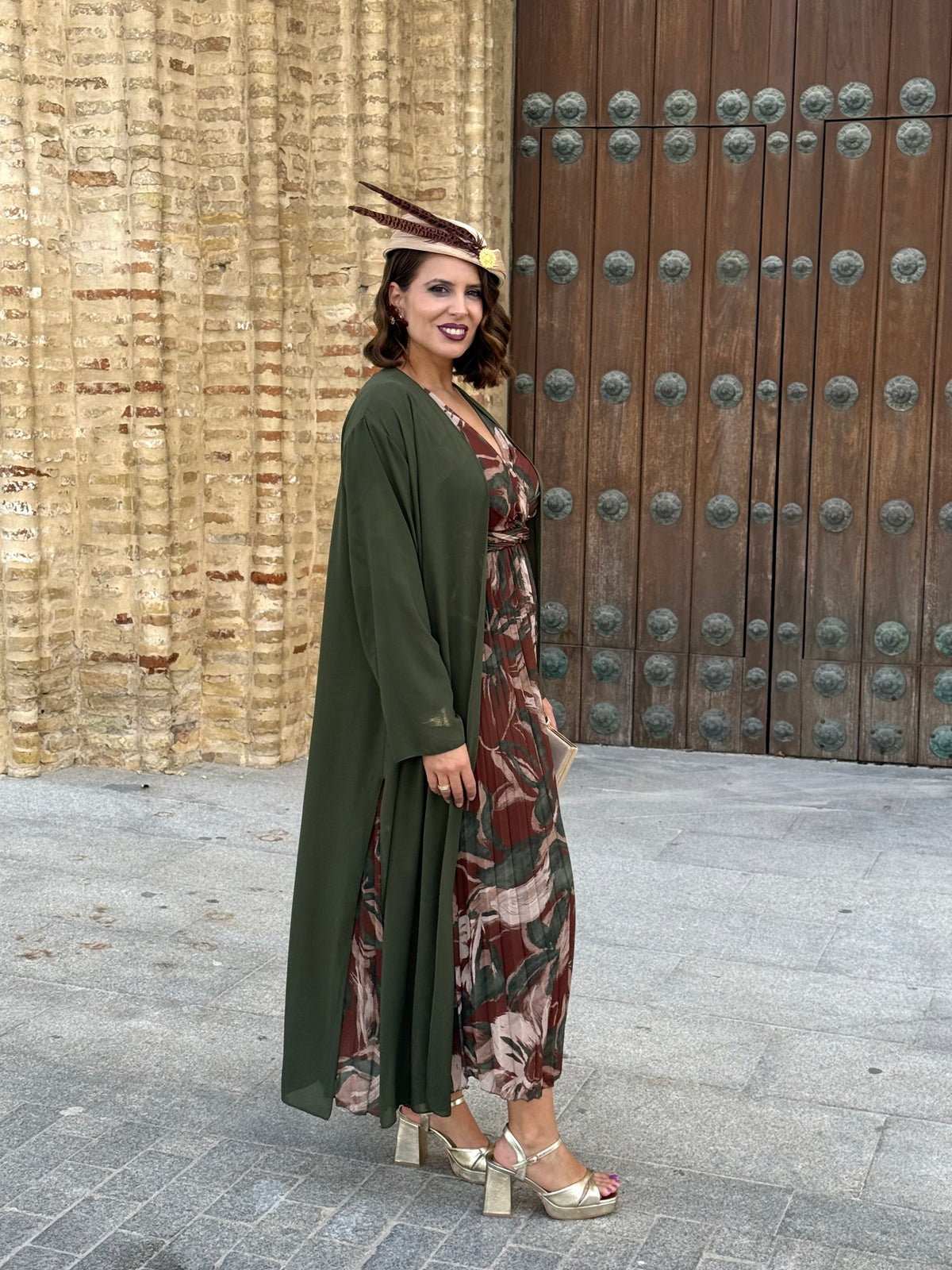 Kimono de Gasa Kaki