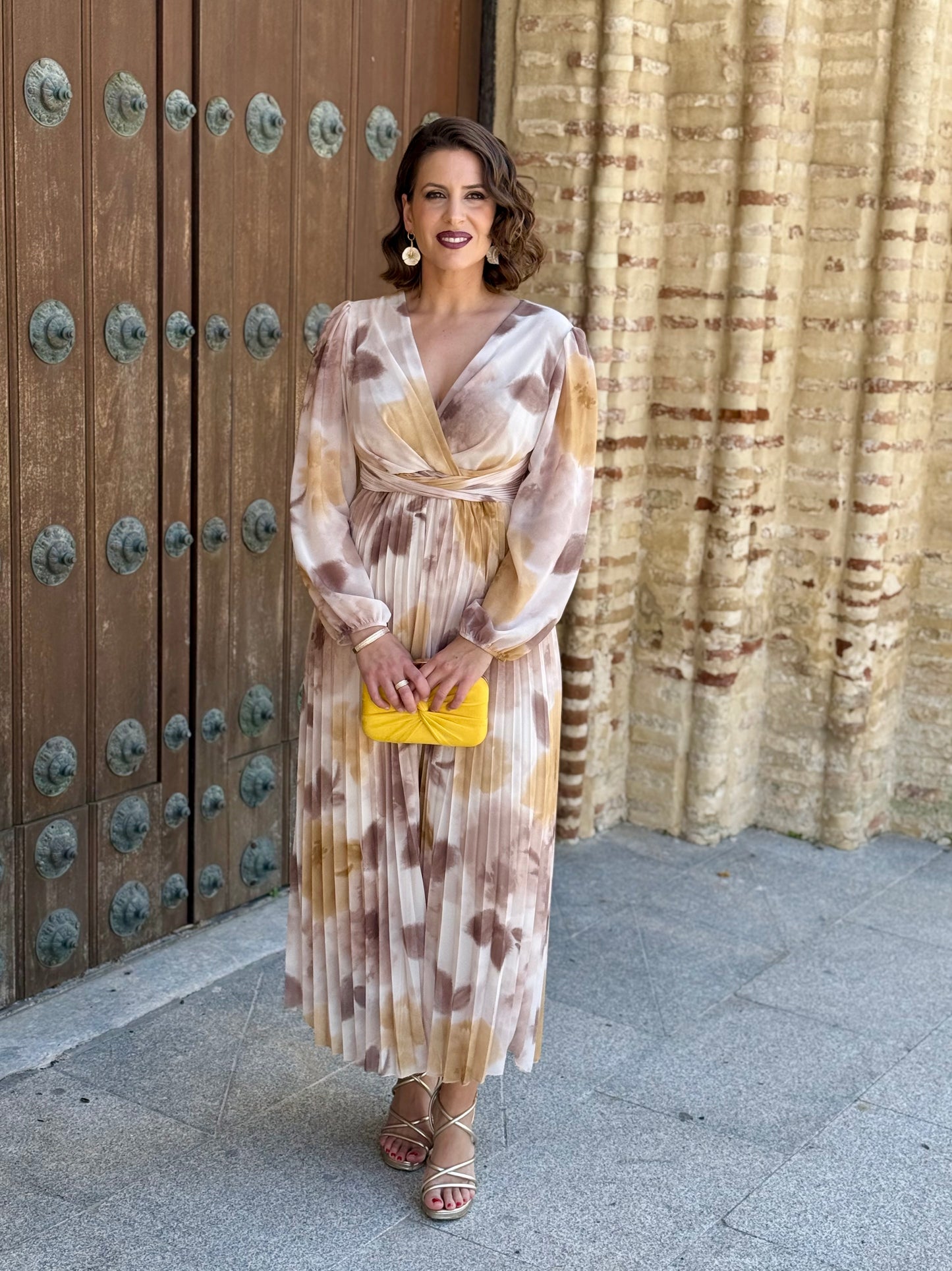 Vestido Nadia Floral Camel