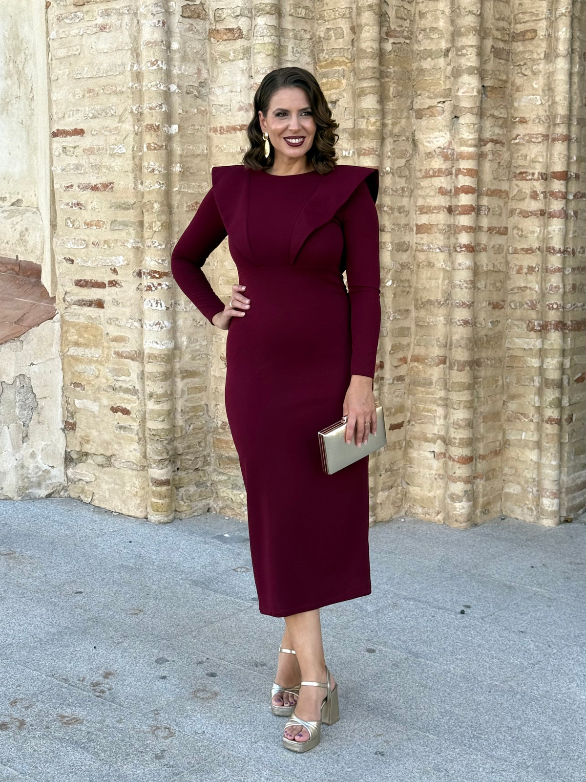 Vestido María Burdeos