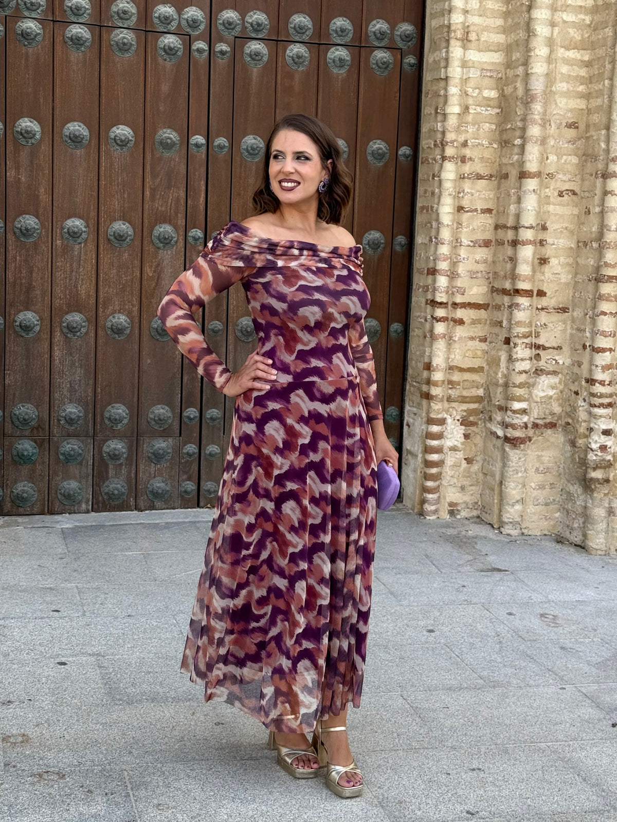 Vestido Amara de tul estampado
