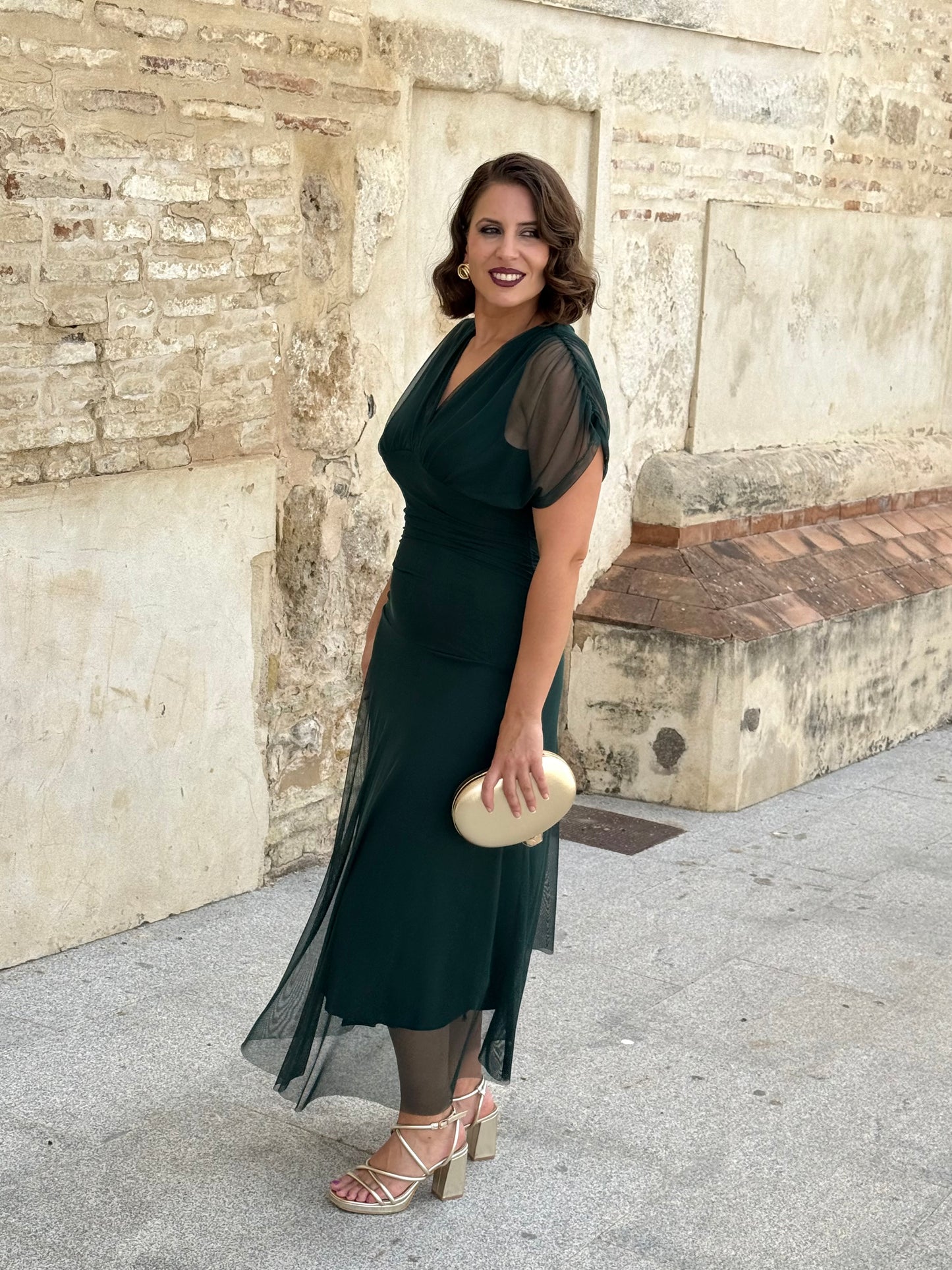 Vestido Graciela M/C Turquesa
