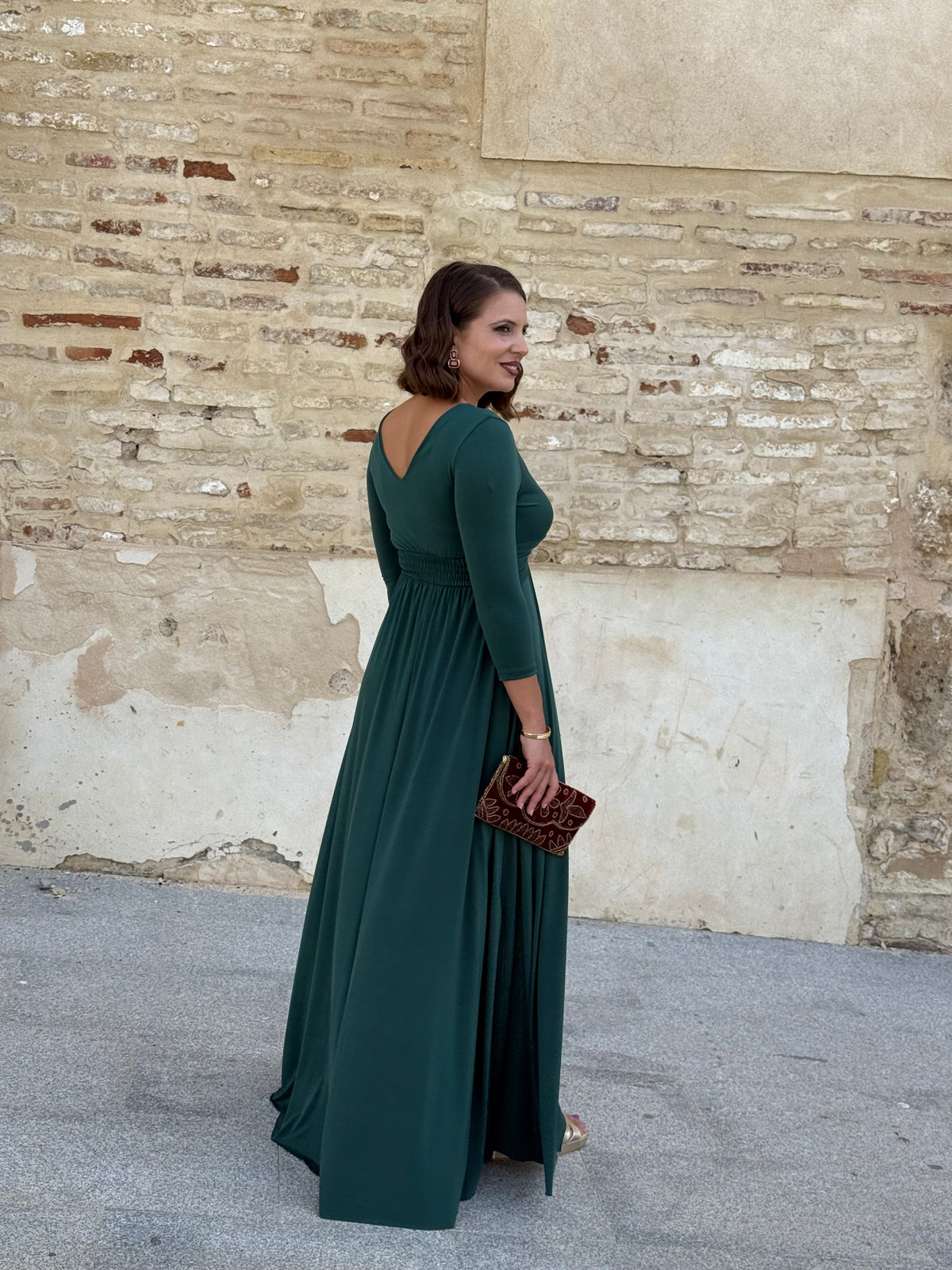 Vestido Zafira Manga Verde