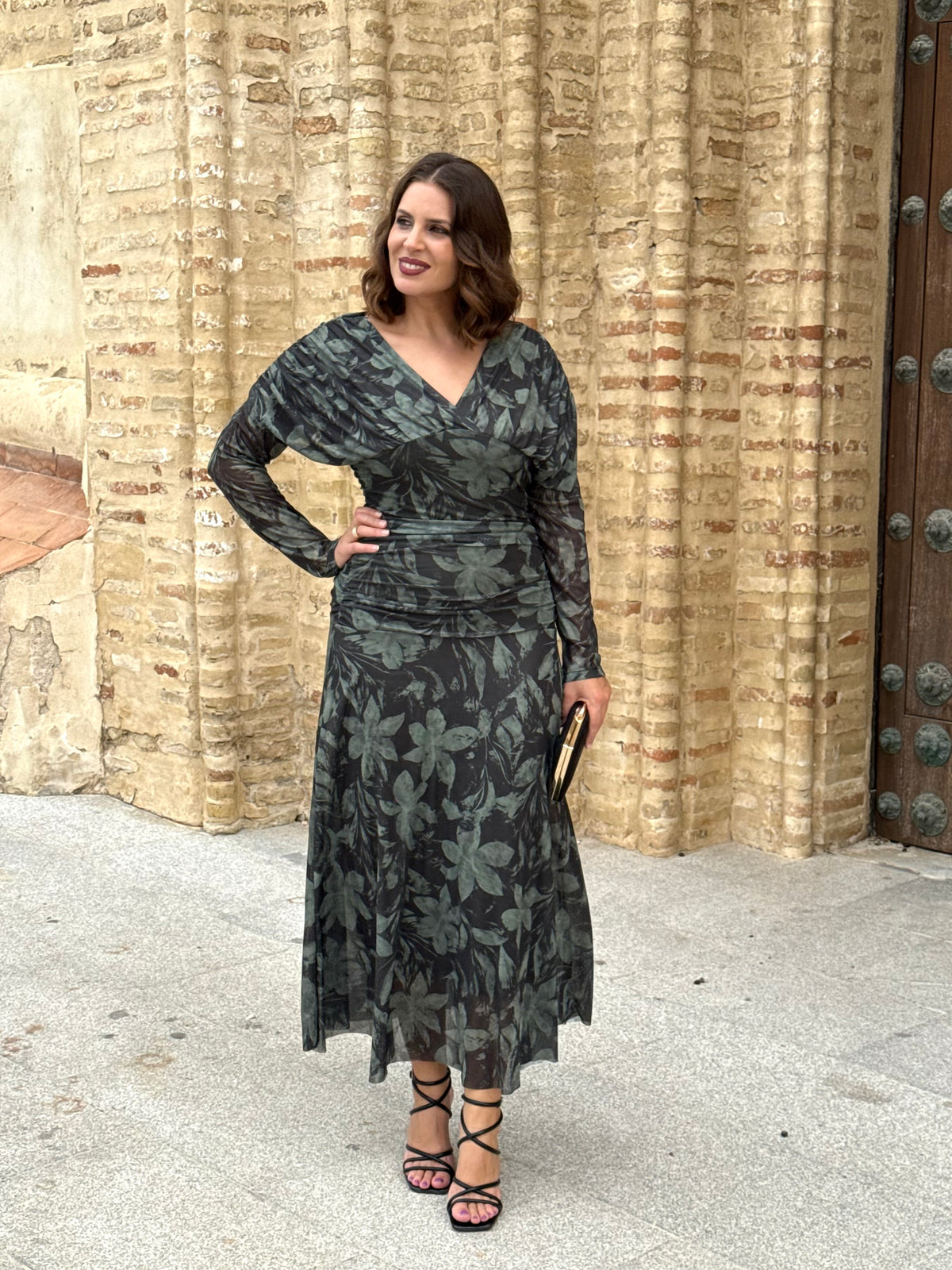 Vestido Graciela Estampado Floral Verde