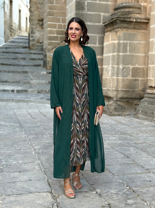 Kimono de Gasa Verde Botella