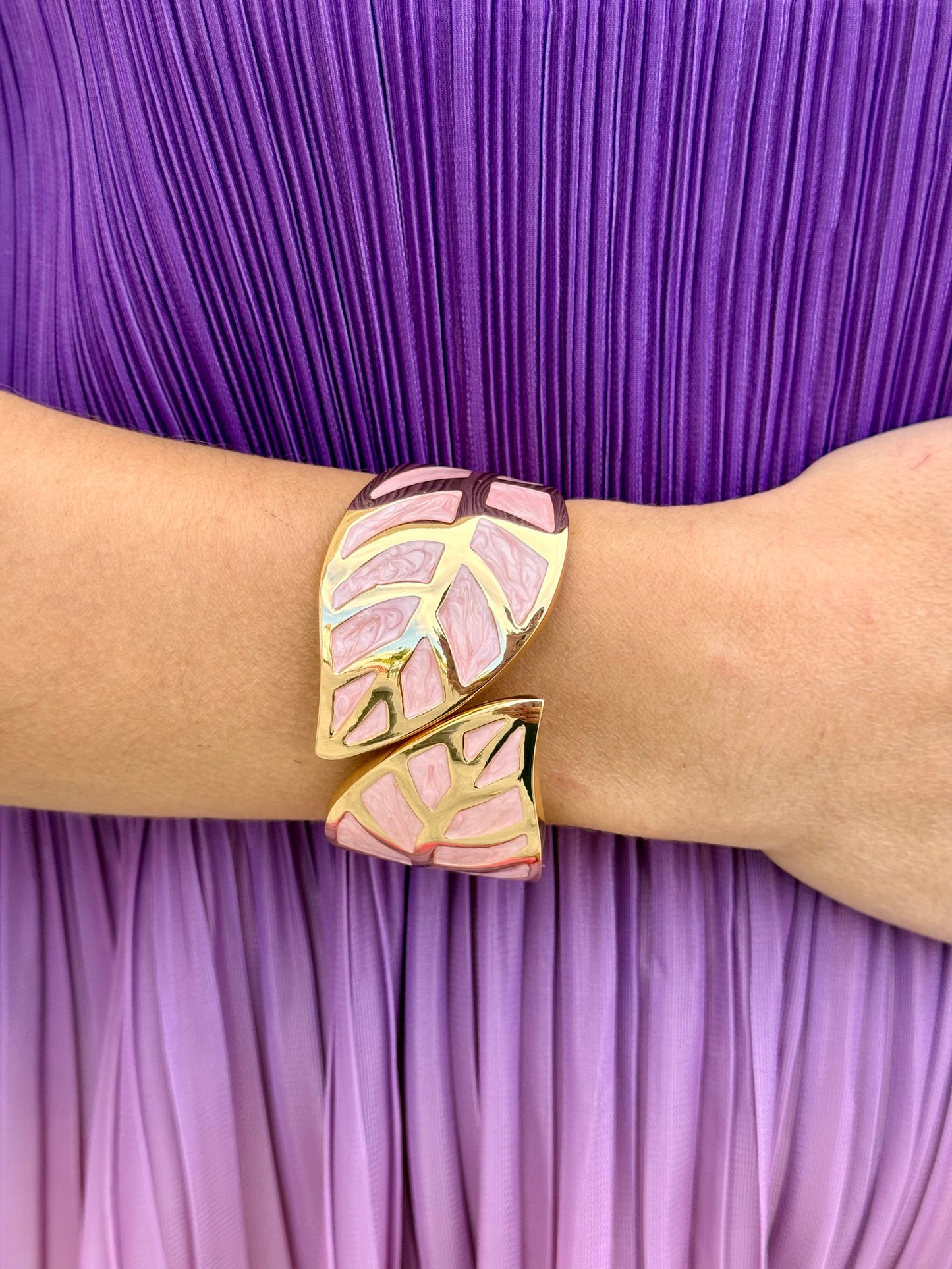 Pulsera Hoja Rosa