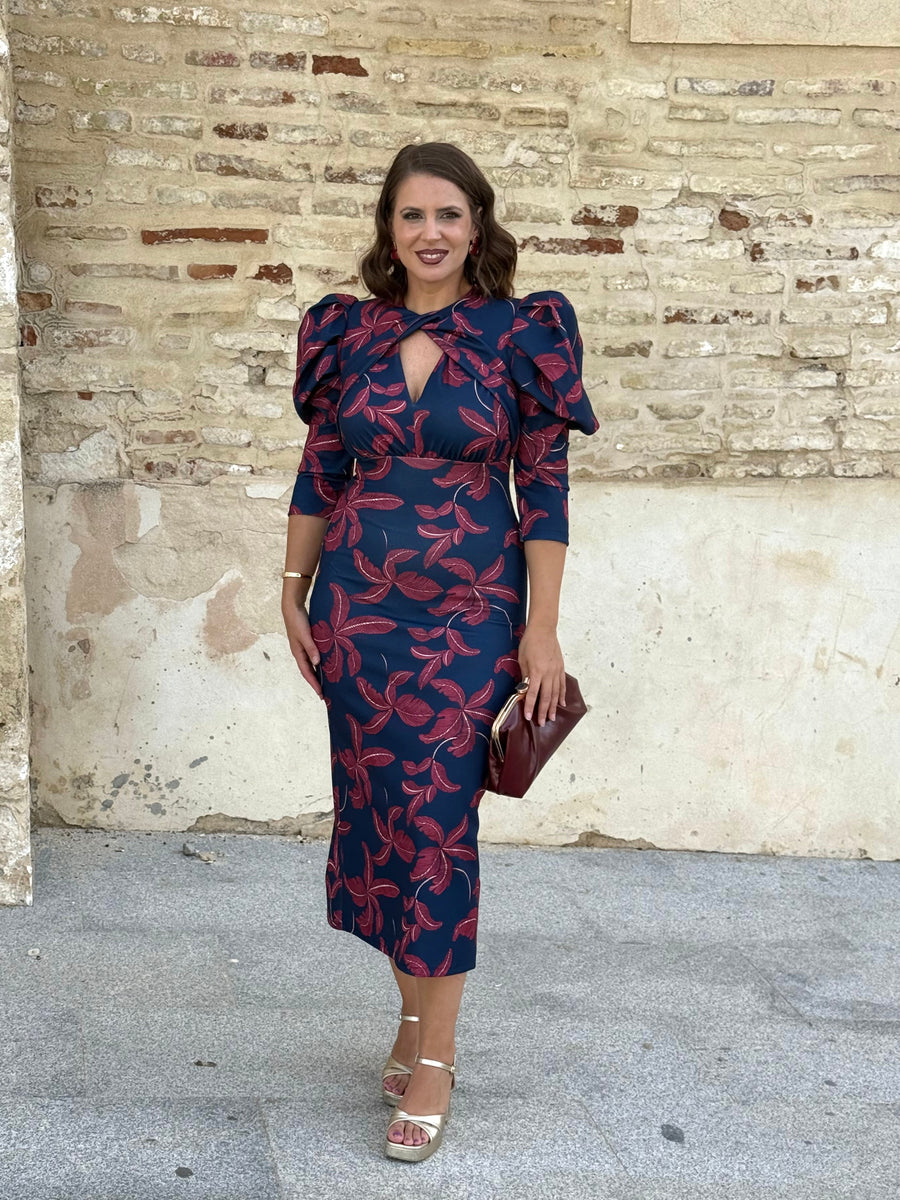 Vestido Leo Estampado Marino