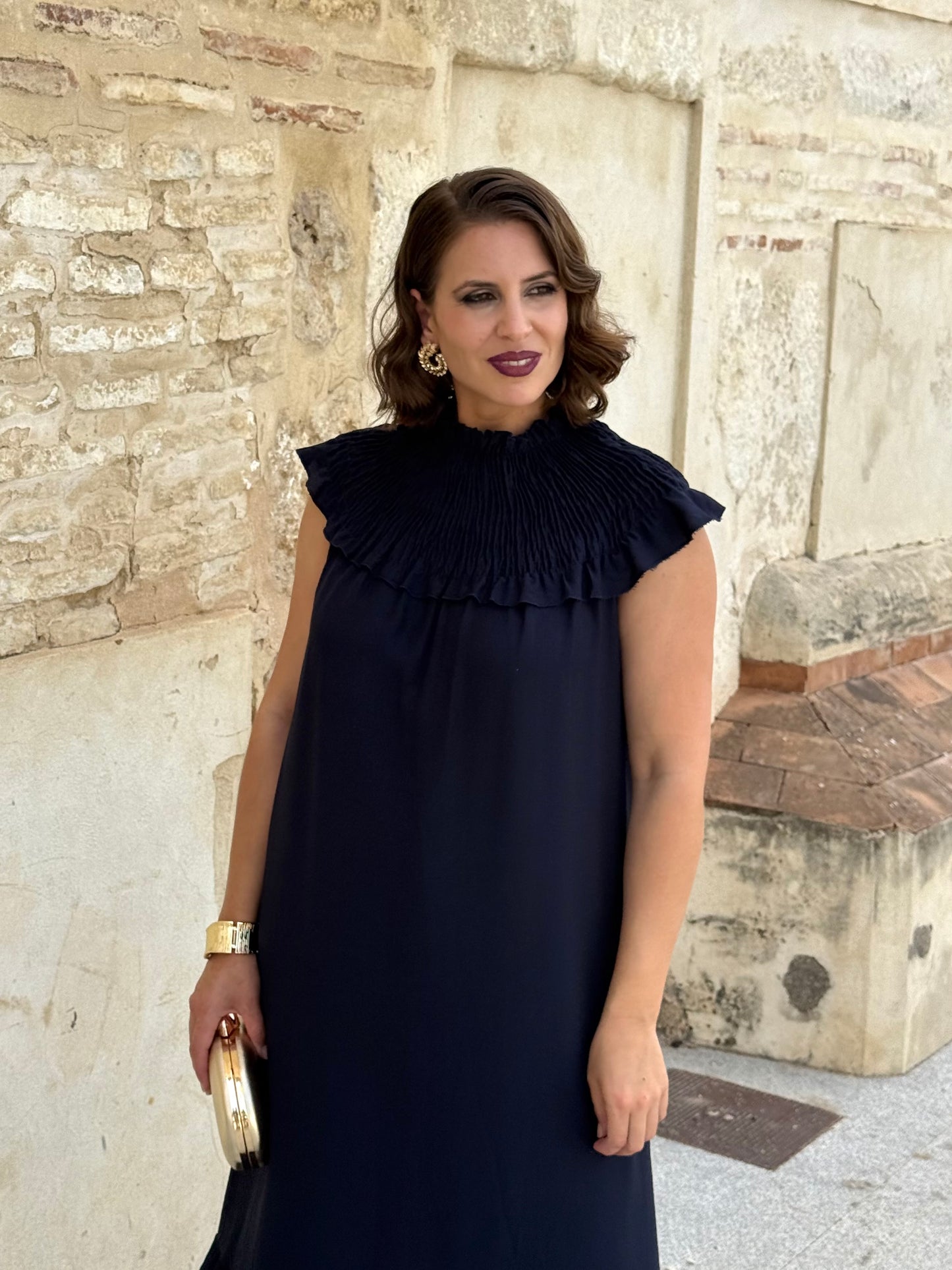 Vestido Nara Azul Marino