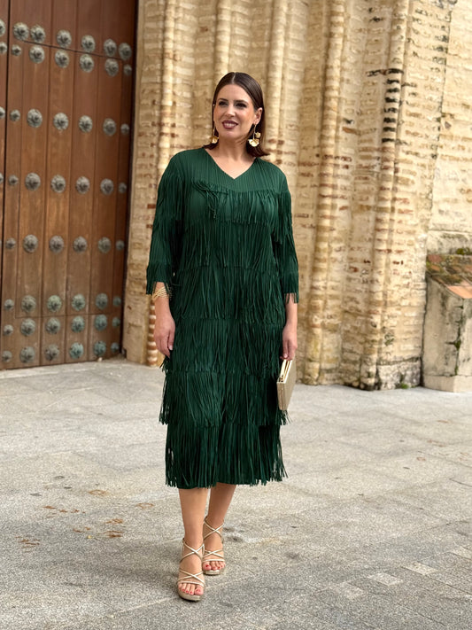 Vestido Sultana Verde Botella