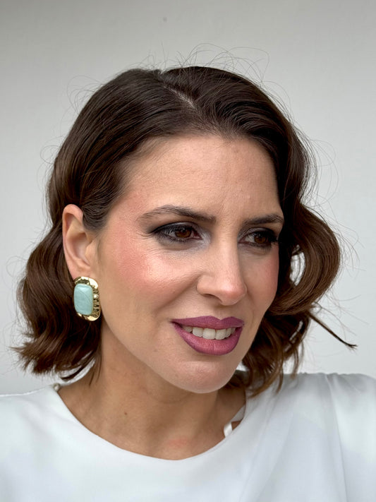 Pendientes Zafiro Verde Agua