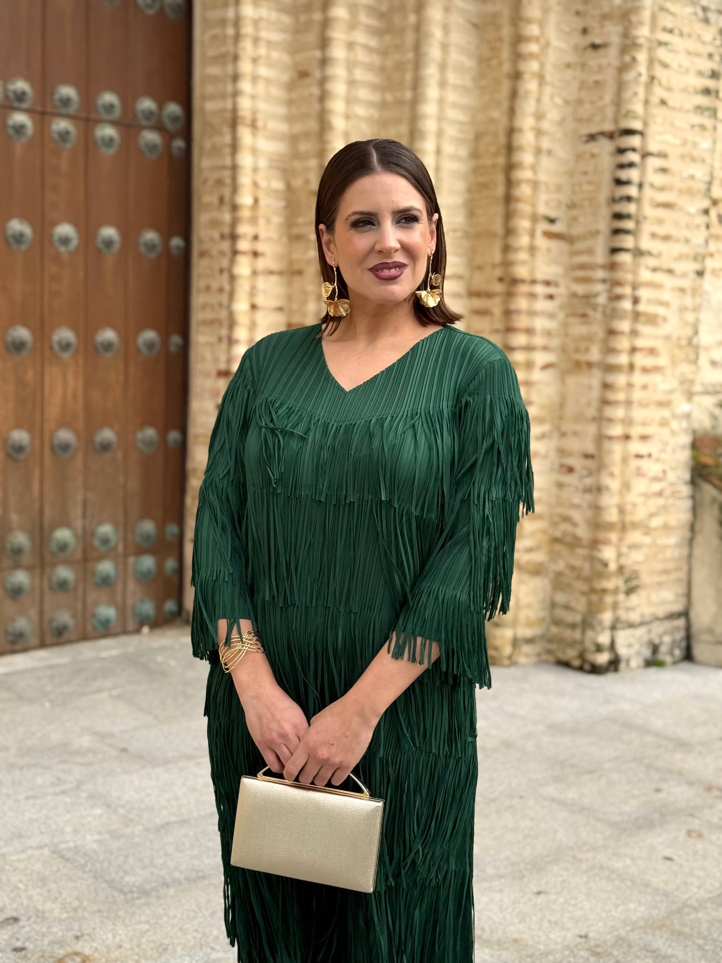 Vestido Sultana Verde Botella