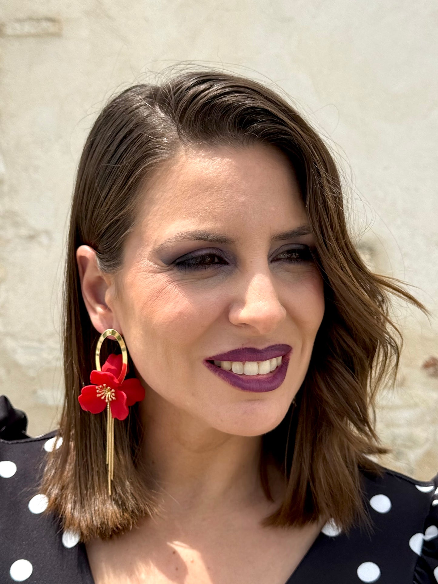 Pendientes Flor Rojo