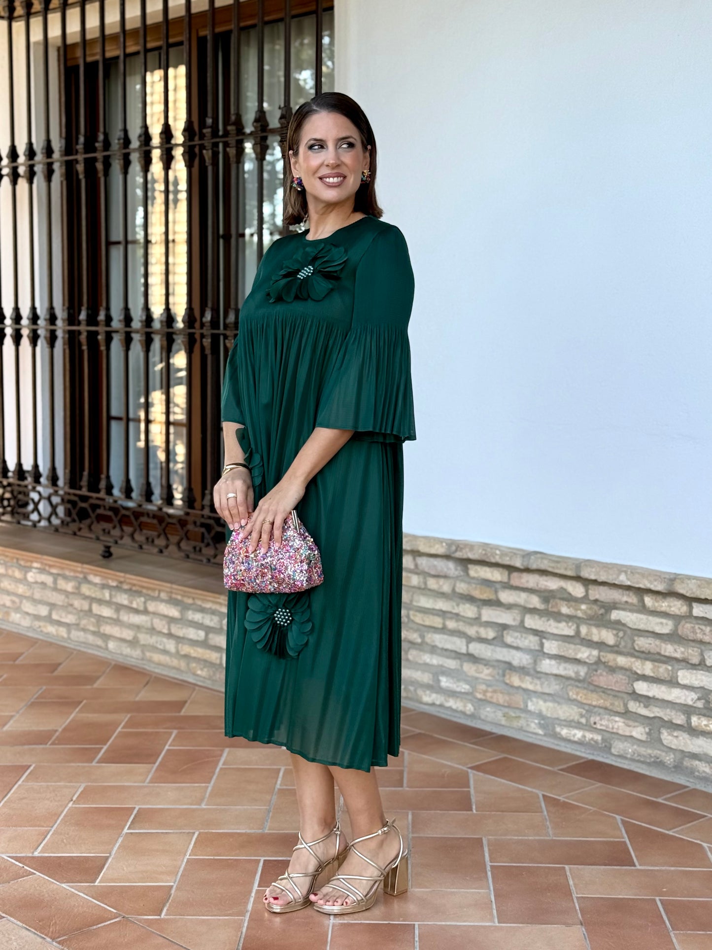 Vestido Magnolia Verde Botella