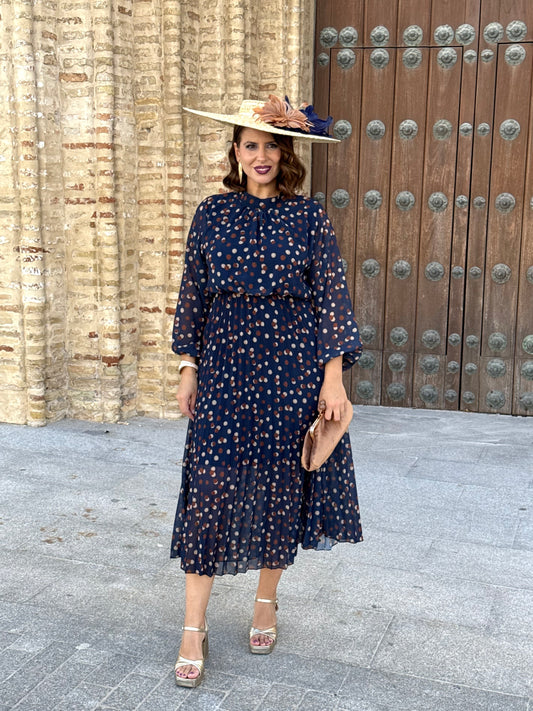 Vestido Julieta Estampado Marino