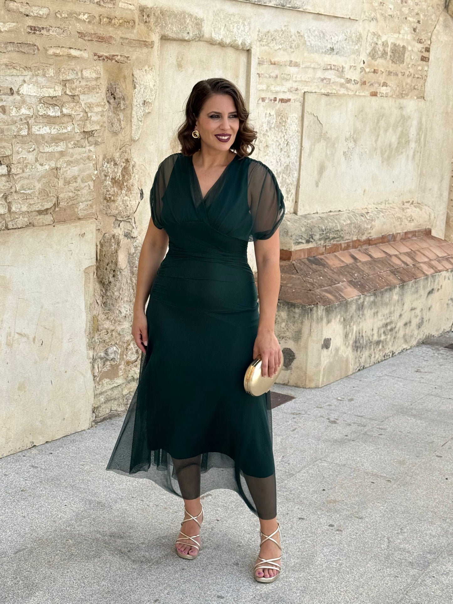 Vestido Graciela M/C Turquesa