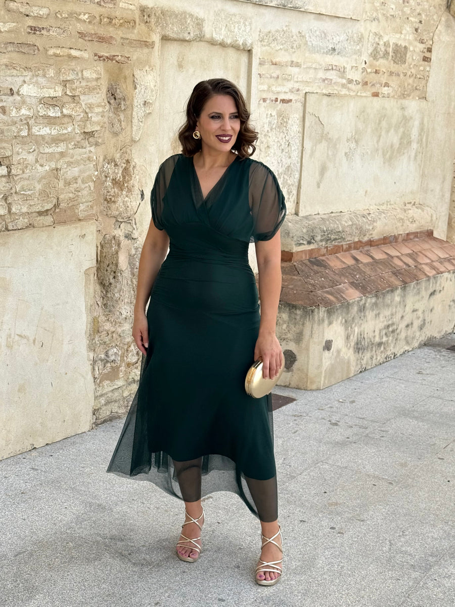 Vestido Graciela M/C Turquesa