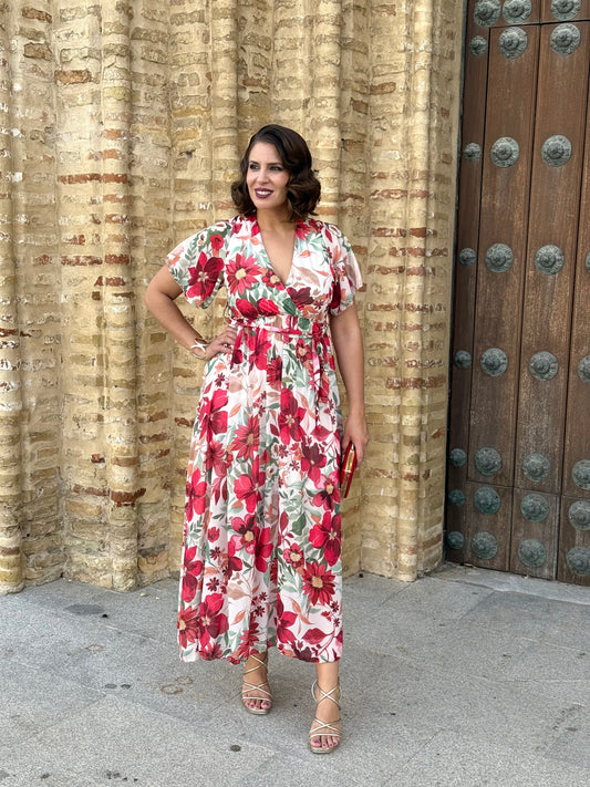Vestido Sabina M/C Rojo