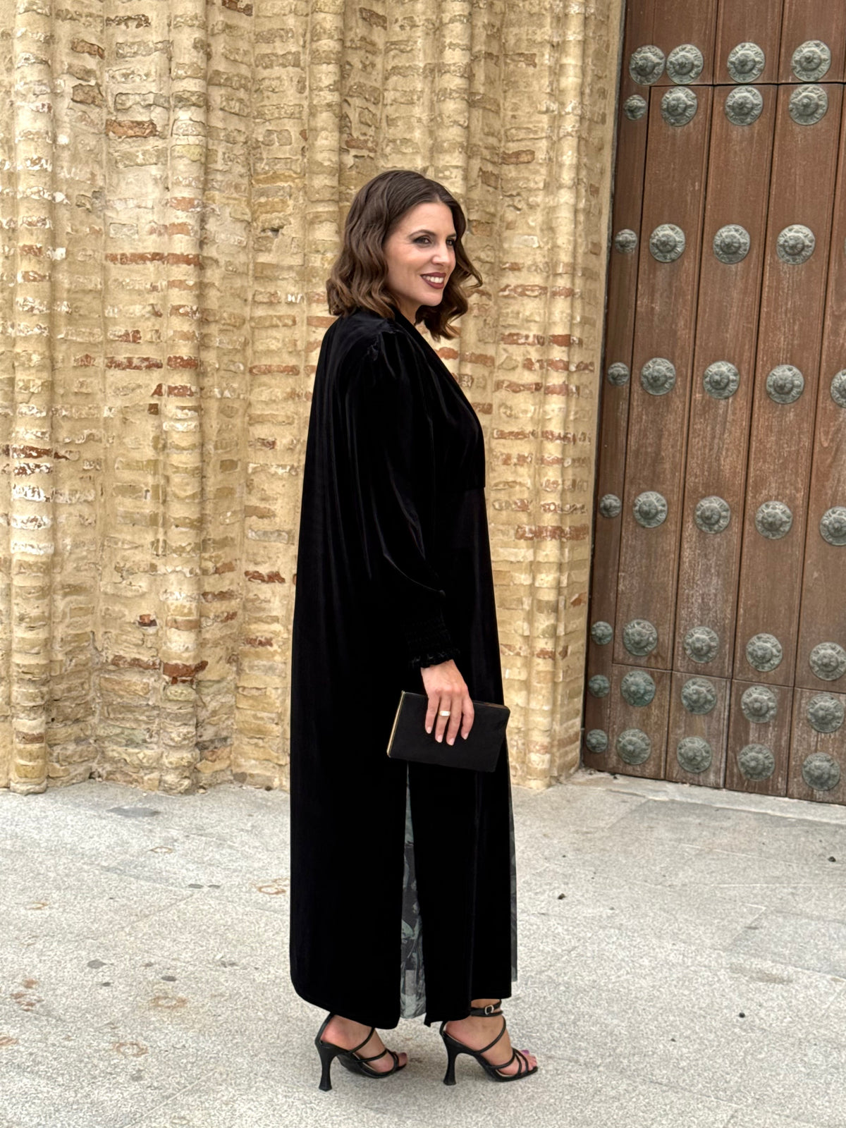 Kimono Karina Terciopelo Negro