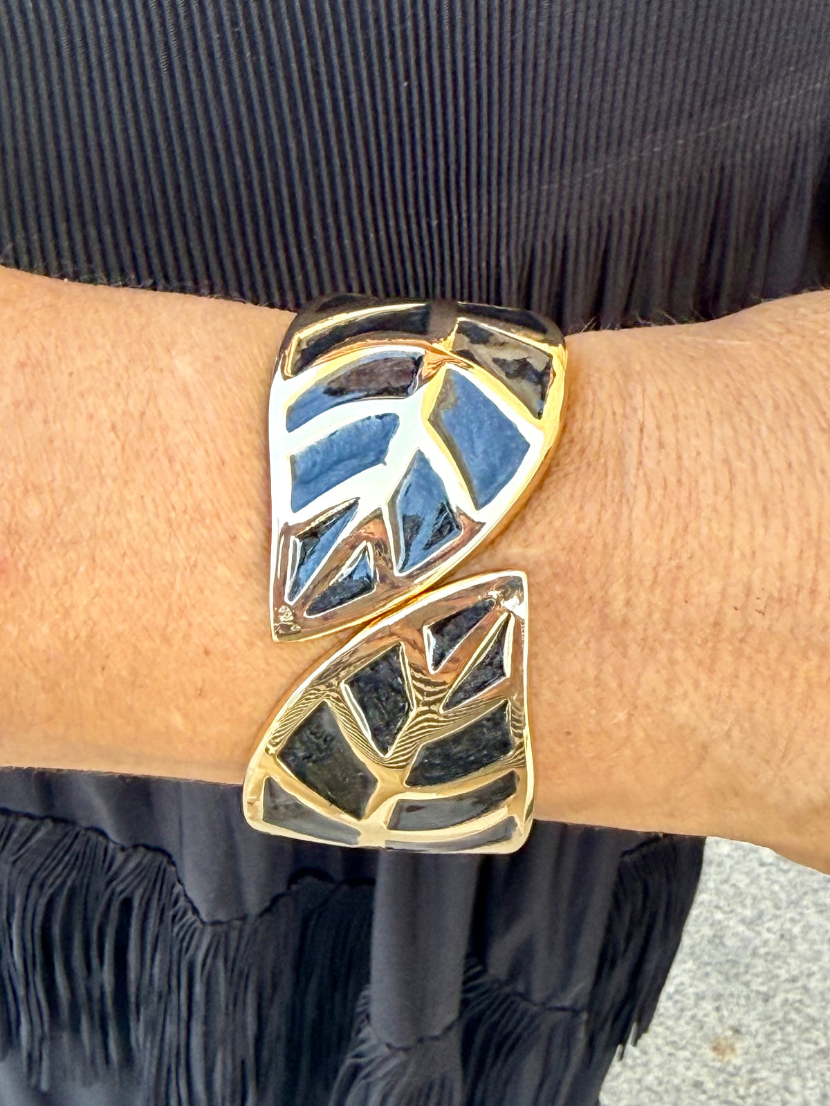 Pulsera Hojas negra