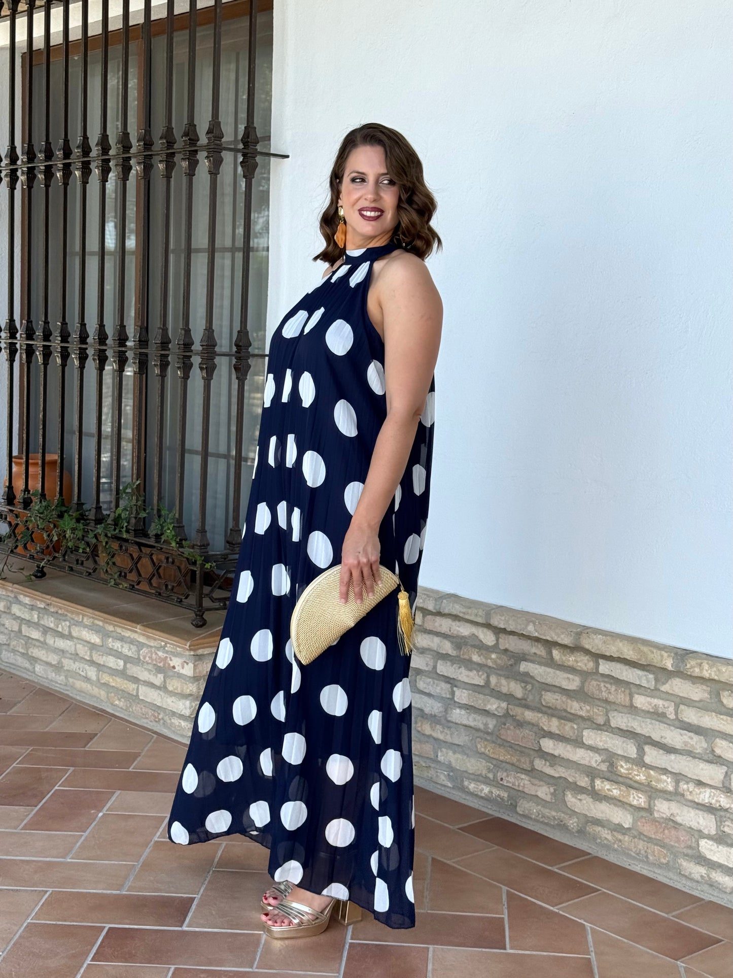 Vestido Grecia Lunar Marino