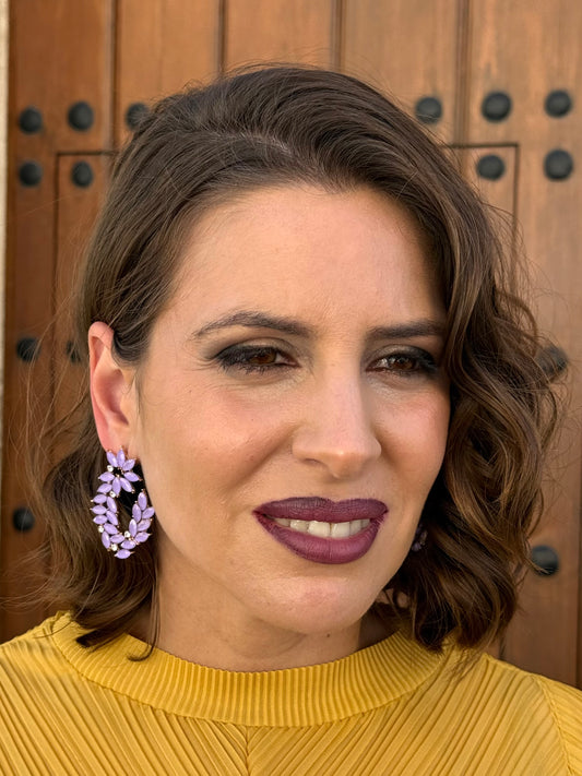 Pendientes Luna Malva