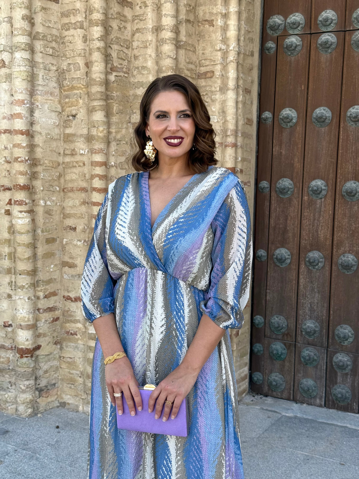 Vestido Rubí Verde y Malva